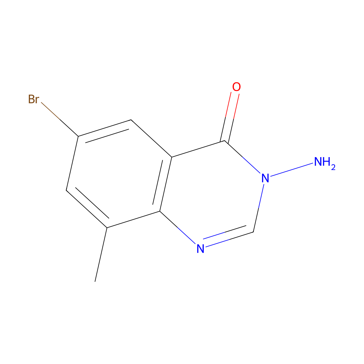 3-amino-6-bromo-8-methyl-4(3H)-quinazolinone molecular structure, CAS 1092345-74-8
