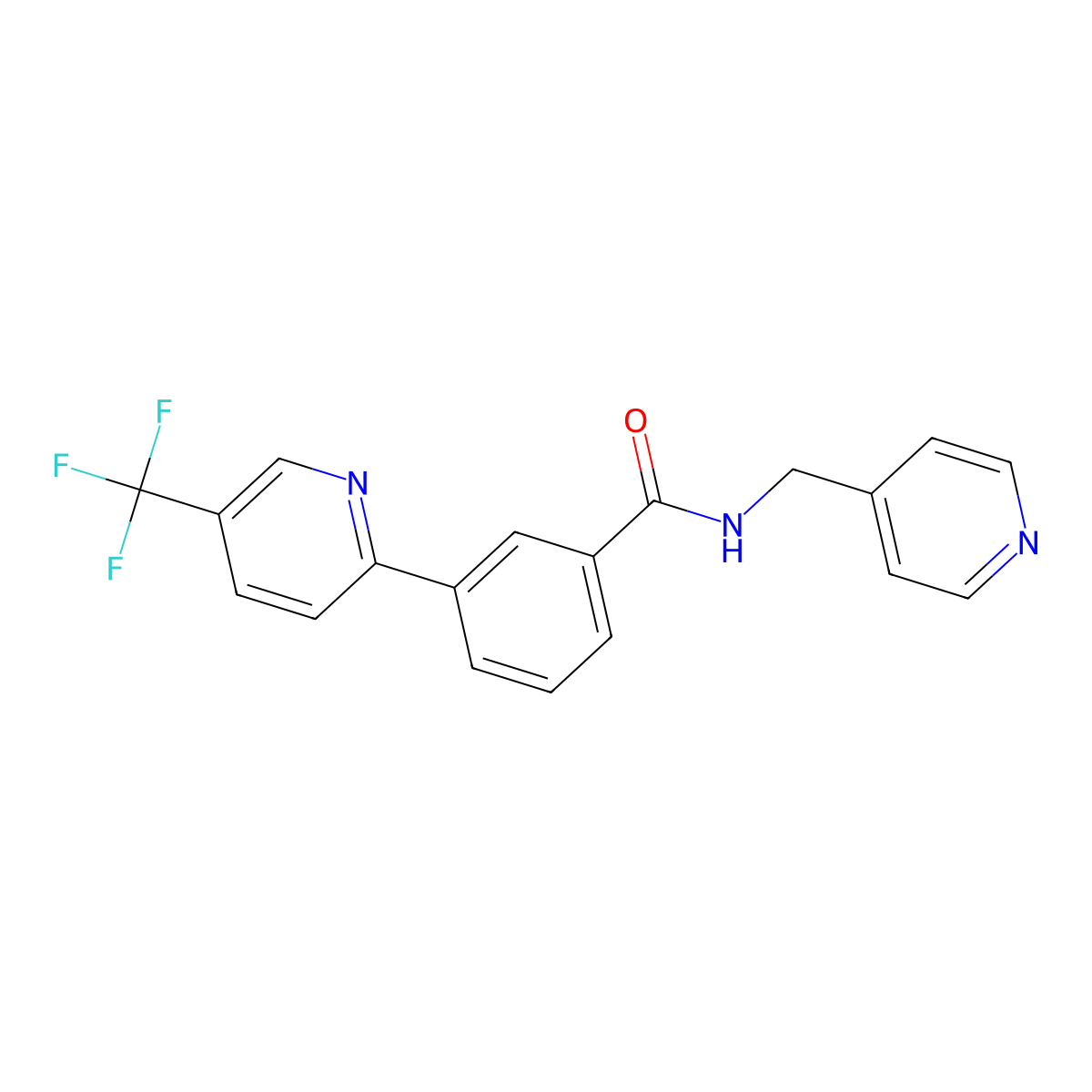 N-[(pyridin-4-yl)methyl]-3-[5-(trifluoromethyl)pyridin-2-yl]benzamide molecular structure, CAS 1092345-86-2