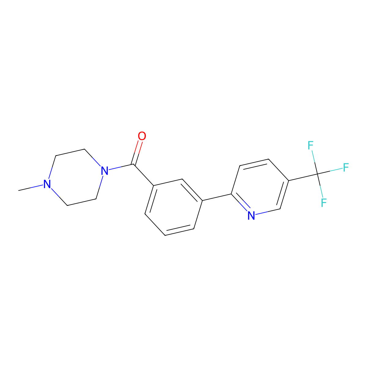 1-Methyl-4-{3-[5-(trifluoromethyl)pyridin-2-yl]benzoyl}piperazine molecular structure, CAS 1092345-93-1