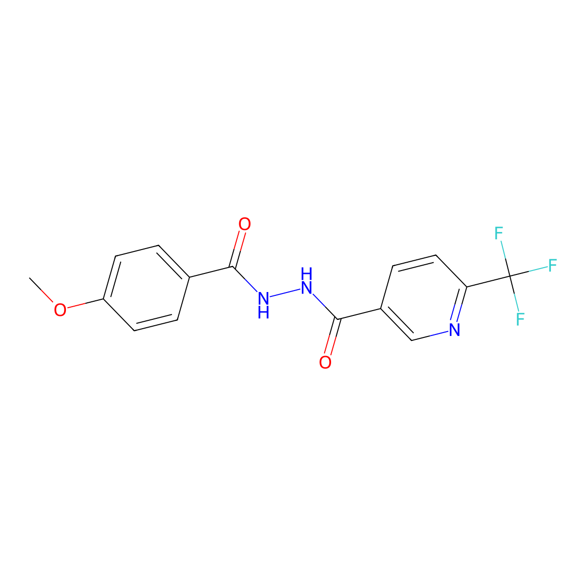 N'-(4-methoxybenzoyl)-6-(trifluoromethyl)nicotinohydrazide molecular structure, CAS 1092346-04-7