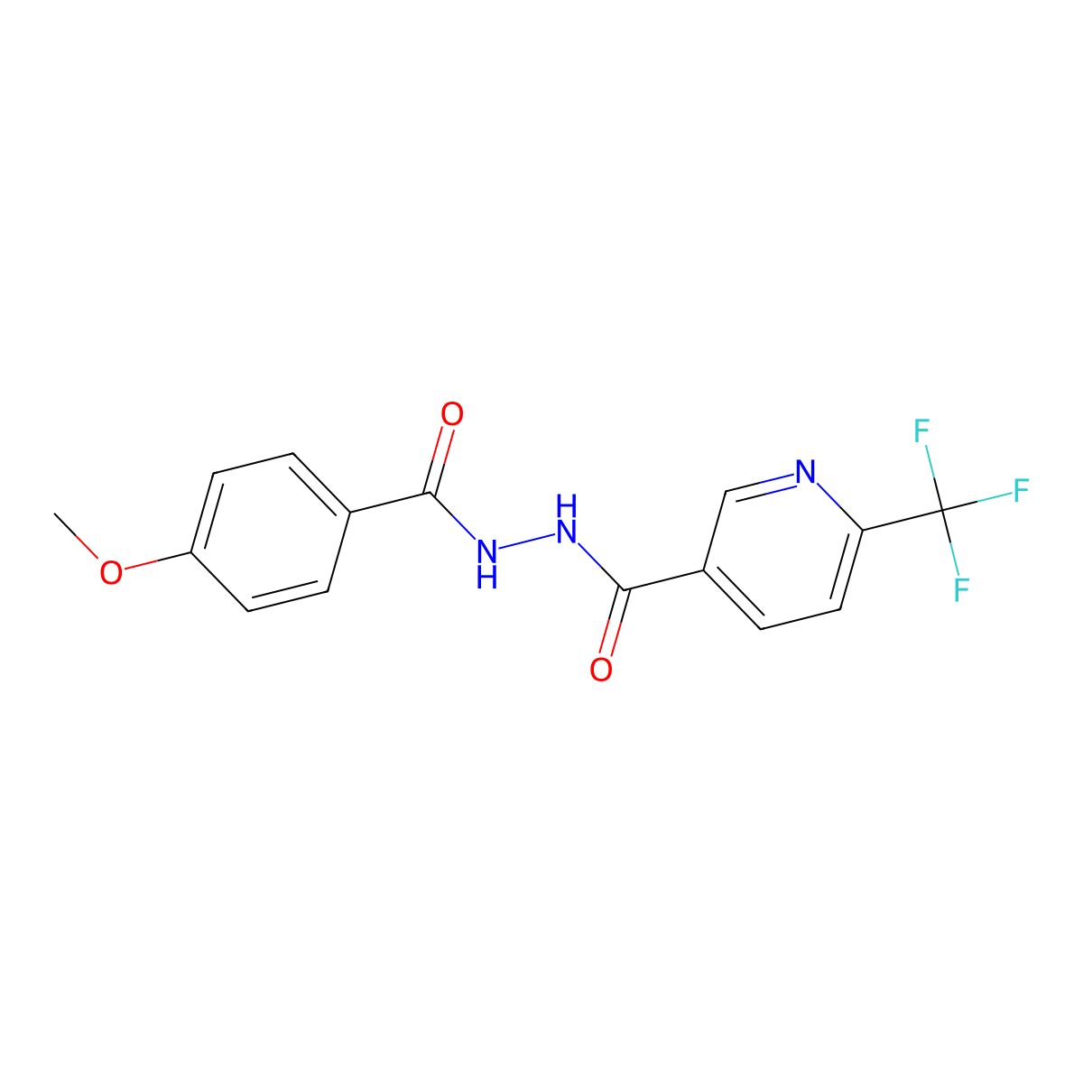 N'-(4-methoxybenzoyl)-6-(trifluoromethyl)nicotinohydrazide molecular structure, CAS 1092346-04-7