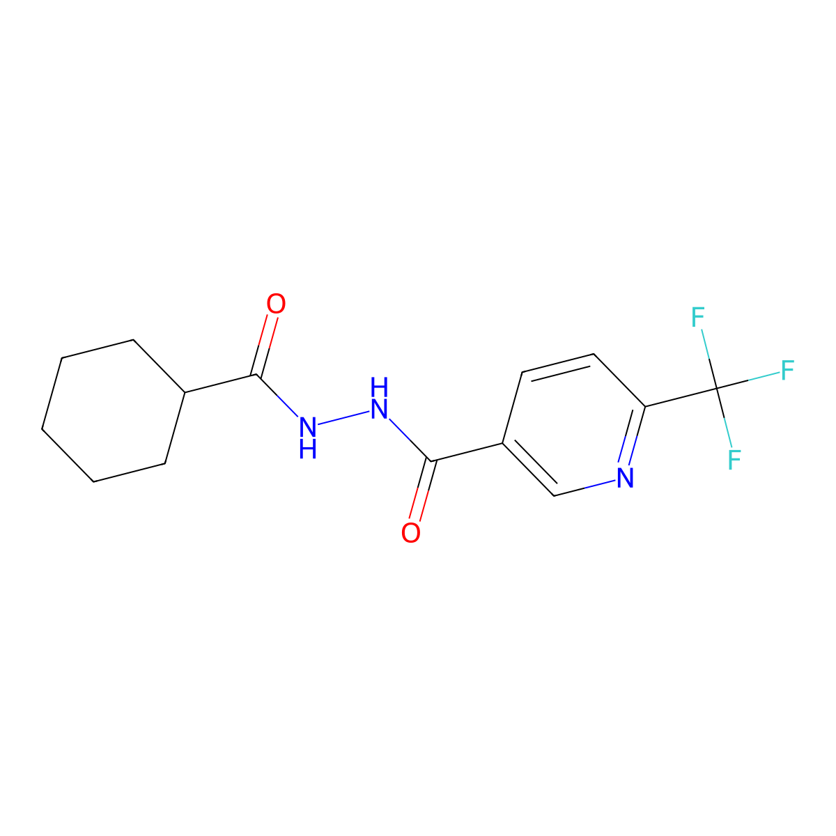 N'-(cyclohexylcarbonyl)-6-(trifluoromethyl)nicotinohydrazide molecular structure, CAS 1092346-05-8