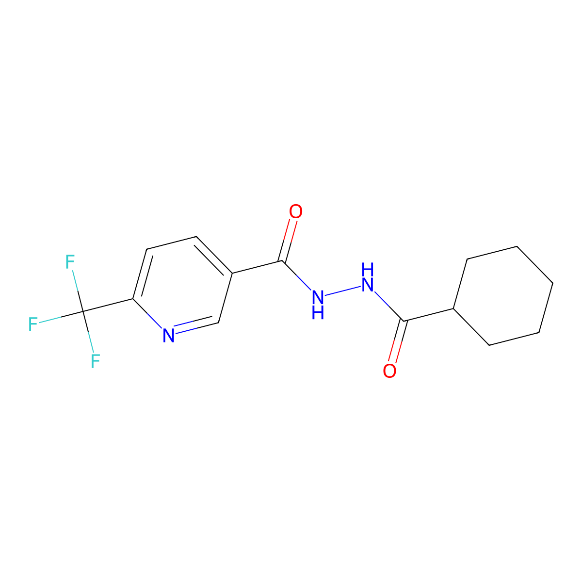 N'-(cyclohexylcarbonyl)-6-(trifluoromethyl)nicotinohydrazide molecular structure, CAS 1092346-05-8