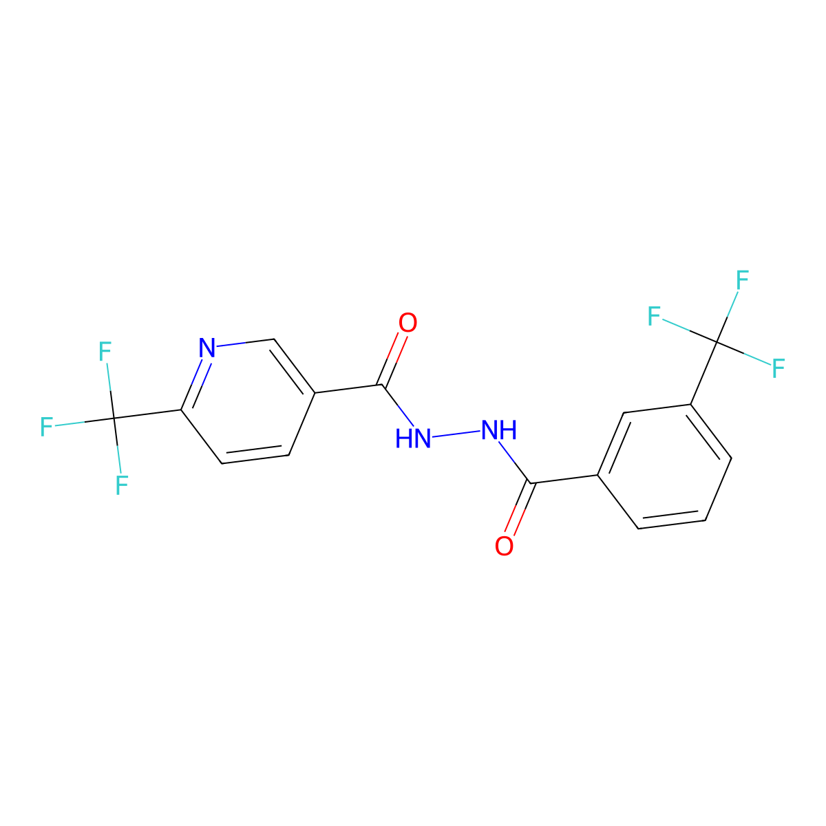 6-(trifluoromethyl)-N'-[3-(trifluoromethyl)benzoyl]nicotinohydrazide molecular structure, CAS 1092346-10-5