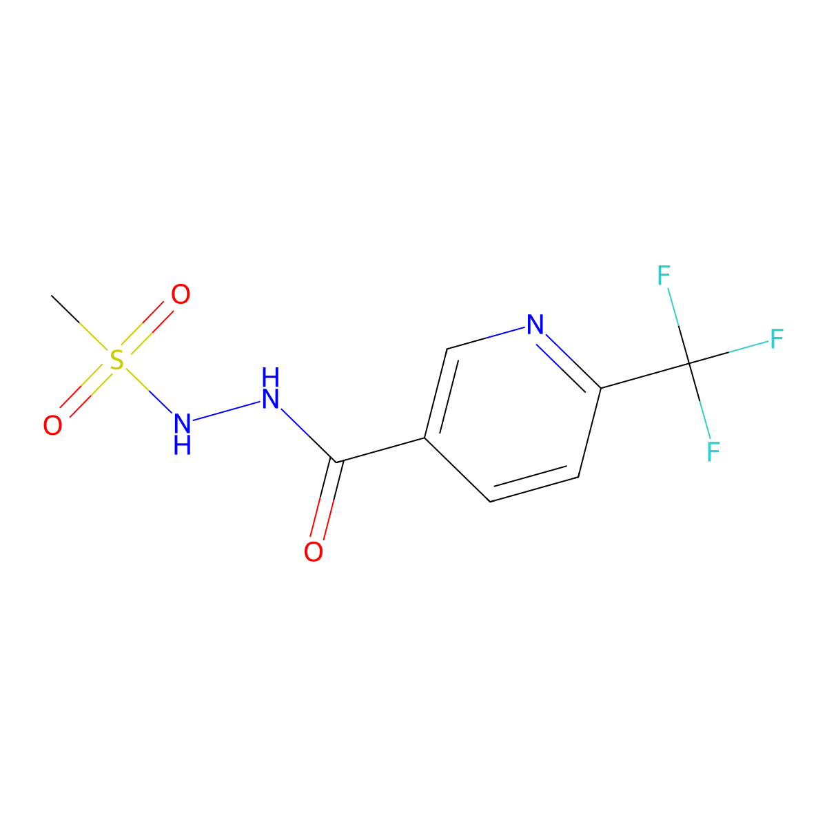 N'-{[6-(trifluoromethyl)-3-pyridinyl]carbonyl}methanesulfonohydrazide molecular structure, CAS 1092346-12-7