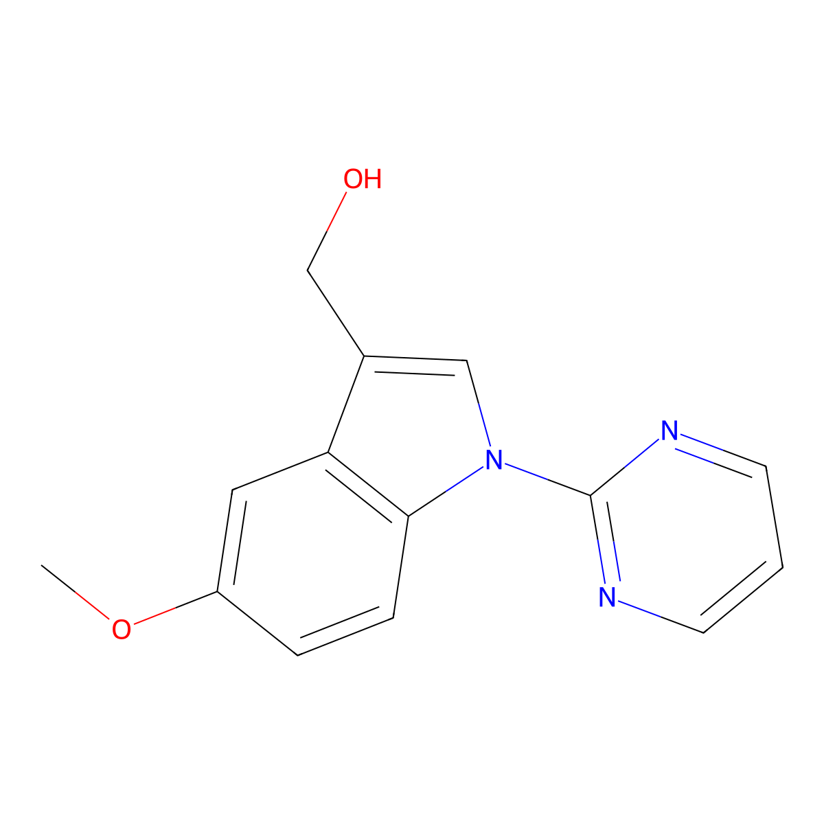 [5-methoxy-1-(2-pyrimidinyl)-1H-indol-3-yl]methanol molecular structure, CAS 1092346-13-8