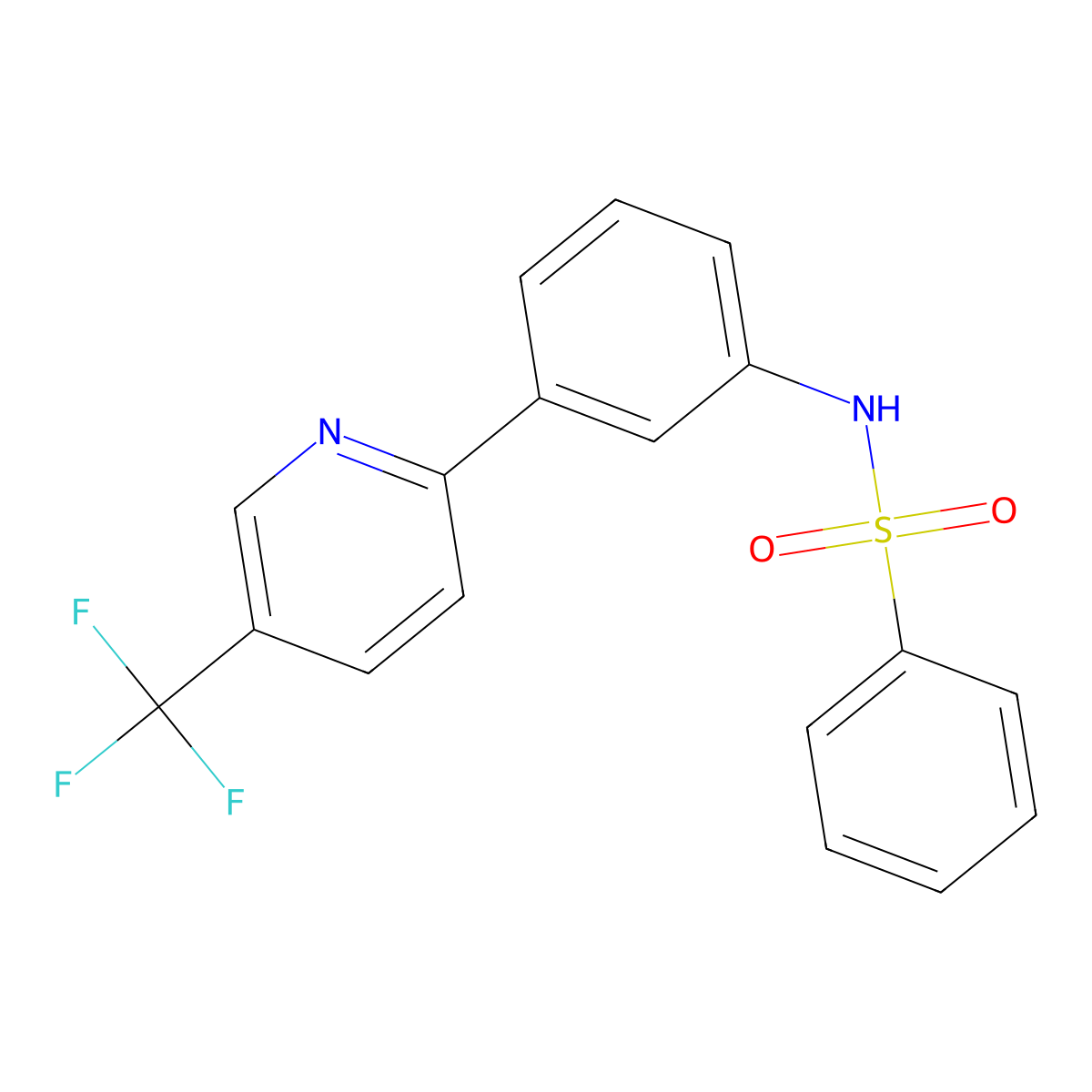 N-{3-[5-(trifluoromethyl)pyridin-2-yl]phenyl}benzenesulfonamide molecular structure, CAS 1092346-19-4