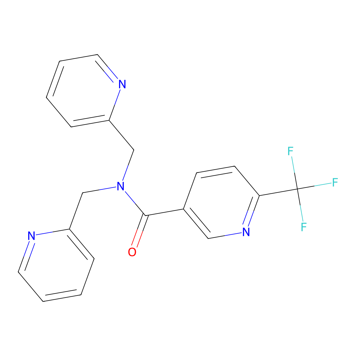 N,N-bis[(pyridin-2-yl)methyl]-6-(trifluoromethyl)pyridine-3-carboxamide molecular structure, CAS 1092346-20-7