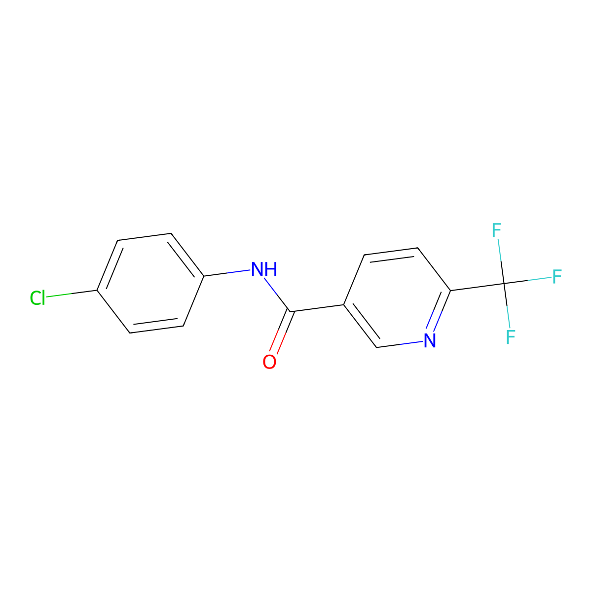 N-(4-chlorophenyl)-6-(trifluoromethyl)pyridine-3-carboxamide molecular structure, CAS 1092346-24-1