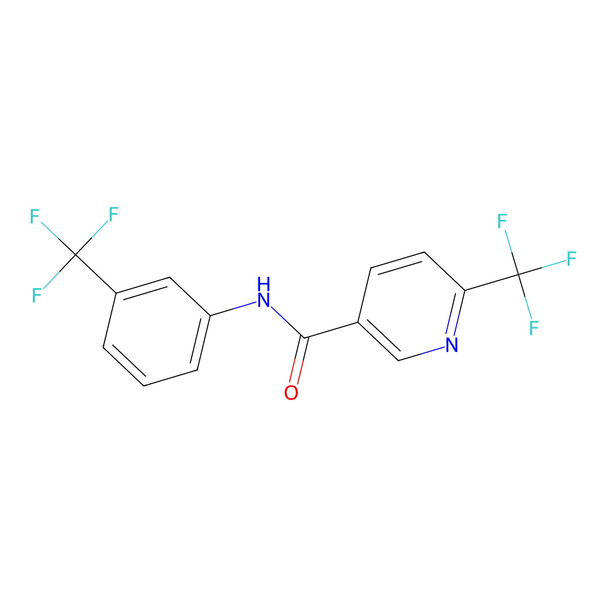 6-(trifluoromethyl)-N-[3-(trifluoromethyl)phenyl]pyridine-3-carboxamide molecular structure, CAS 1092346-26-3