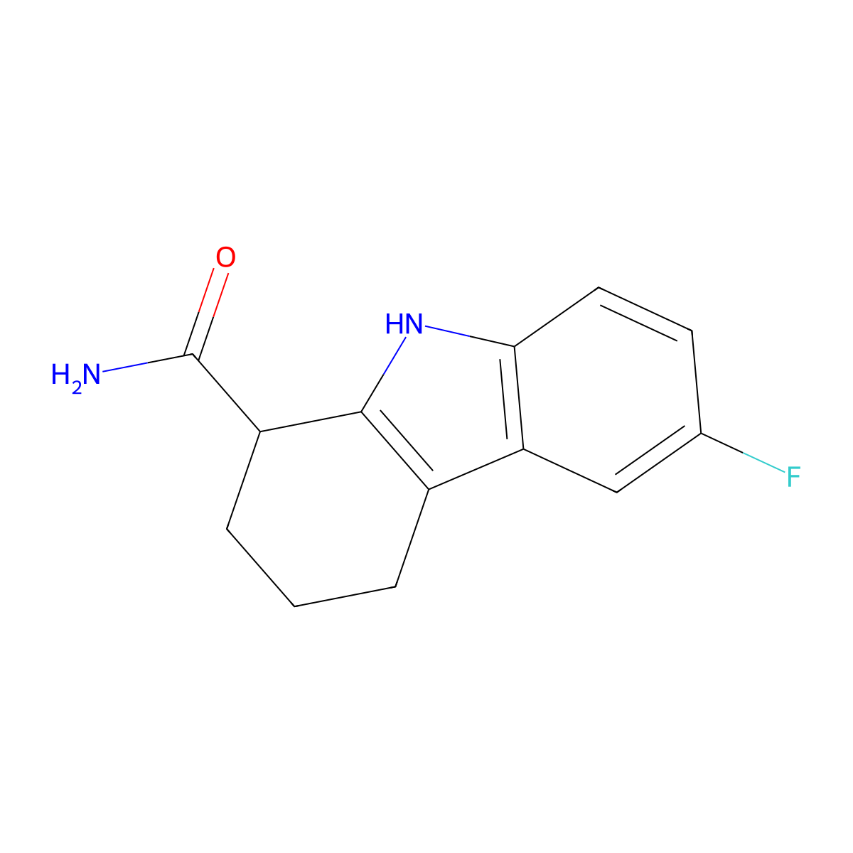 6-fluoro-2,3,4,9-tetrahydro-1H-carbazole-1-carboxamide molecular structure, CAS 1092346-28-5