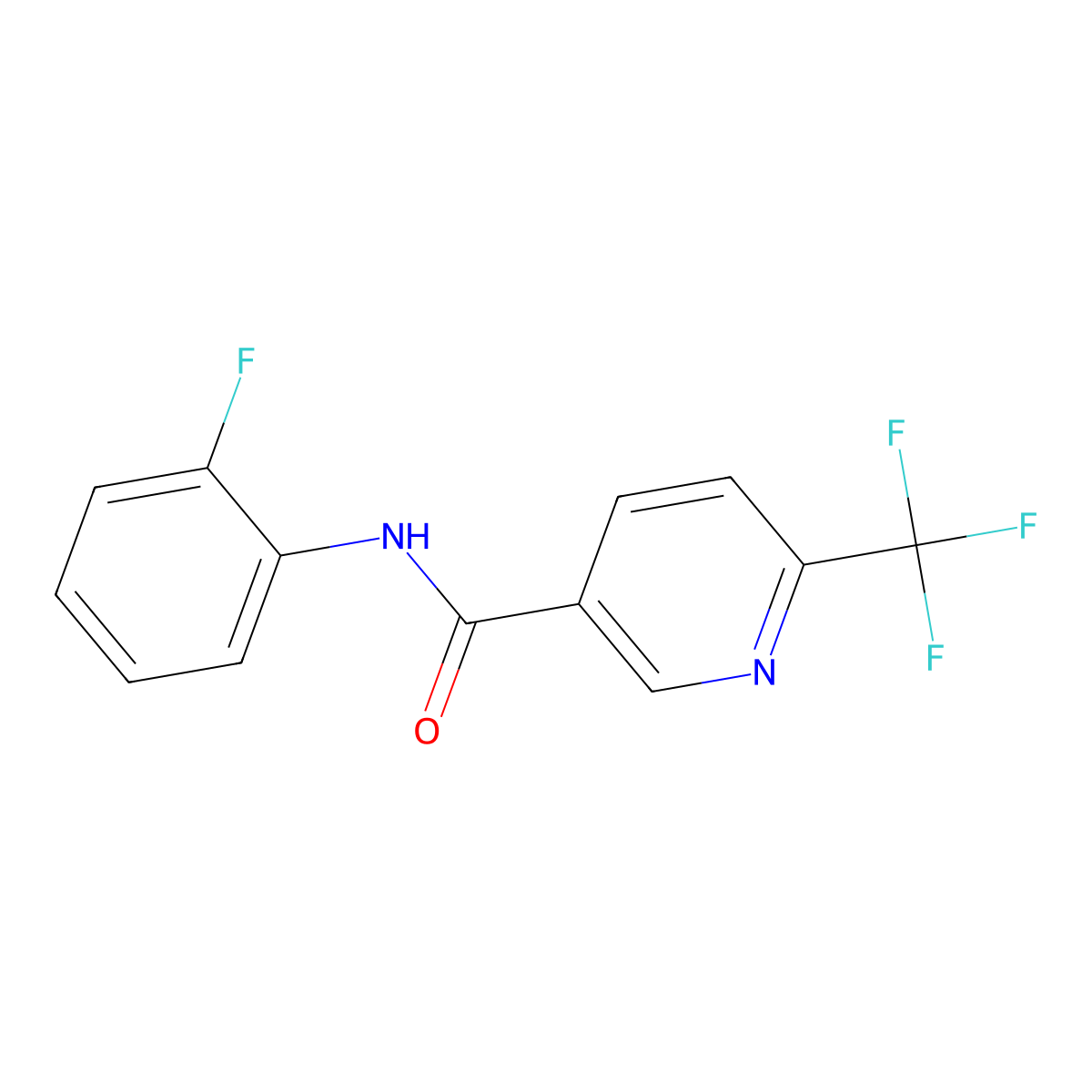 N-(2-fluorophenyl)-6-(trifluoromethyl)nicotinamide molecular structure, CAS 1092346-30-9