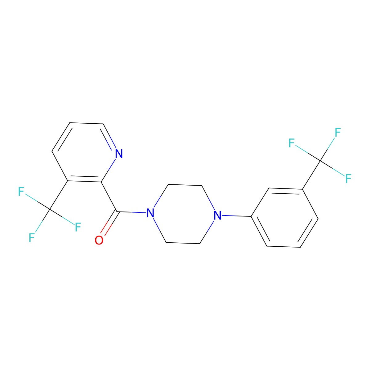 1-[3-(Trifluoromethyl)phenyl]-4-[3-(trifluoromethyl)pyridine-2-carbonyl]piperazine molecular structure, CAS 1092346-38-7