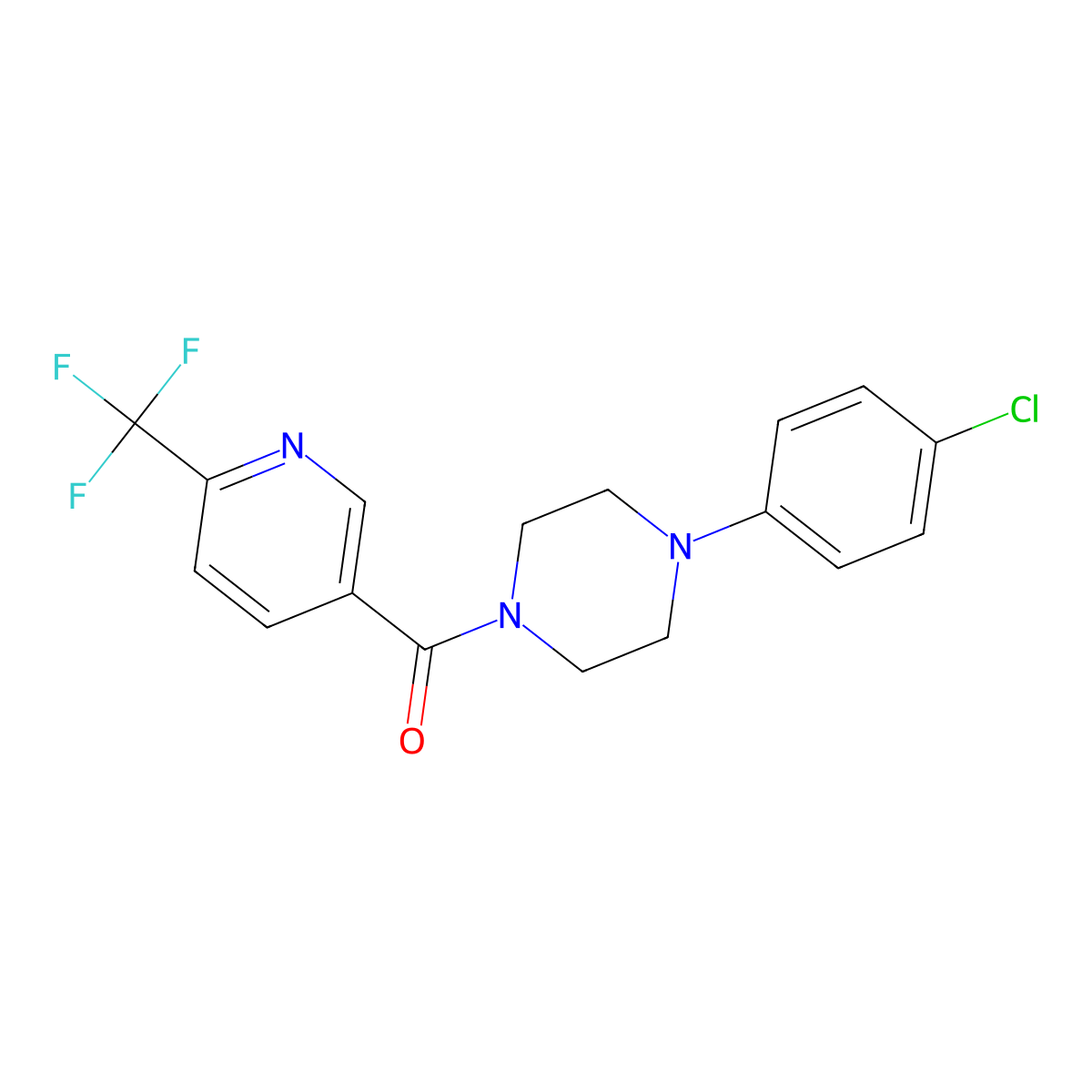 1-(4-Chlorophenyl)-4-[6-(trifluoromethyl)pyridine-3-carbonyl]piperazine molecular structure, CAS 1092346-43-4