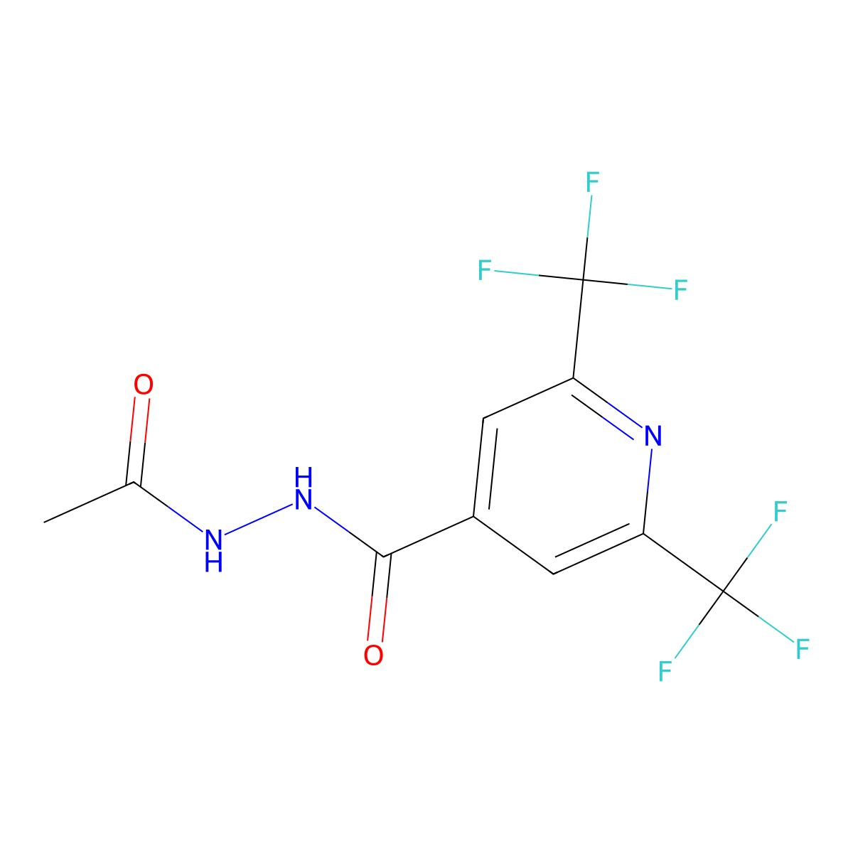 N'-acetyl-2,6-bis(trifluoromethyl)isonicotinohydrazide molecular structure, CAS 1092346-48-9