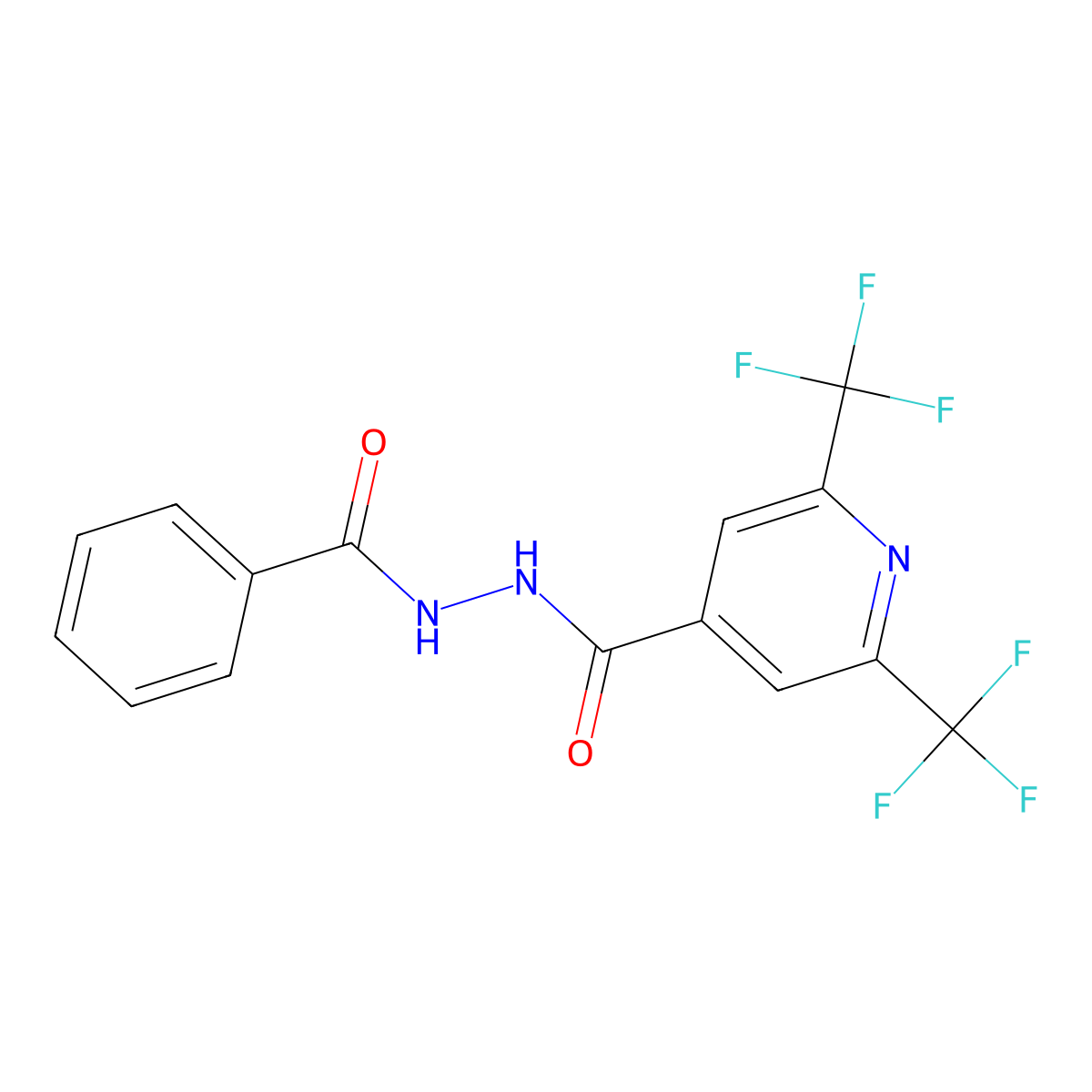 N'-[2,6-bis(trifluoromethyl)pyridine-4-carbonyl]benzohydrazide molecular structure, CAS 1092346-50-3