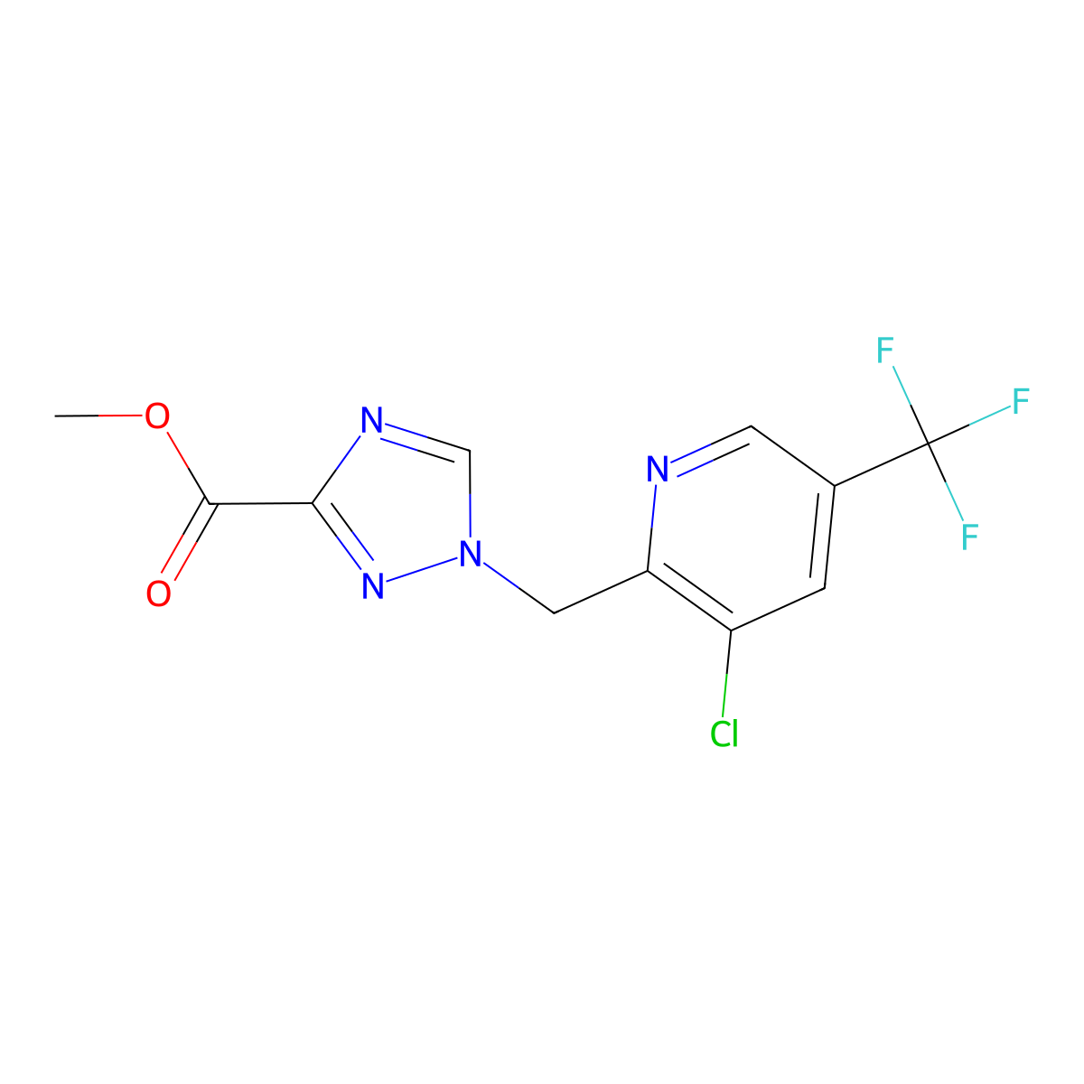 methyl 1-{[3-chloro-5-(trifluoromethyl)pyridin-2-yl]methyl}-1H-1,2,4-triazole-3-carboxylate molecular structure, CAS 1092346-61-6