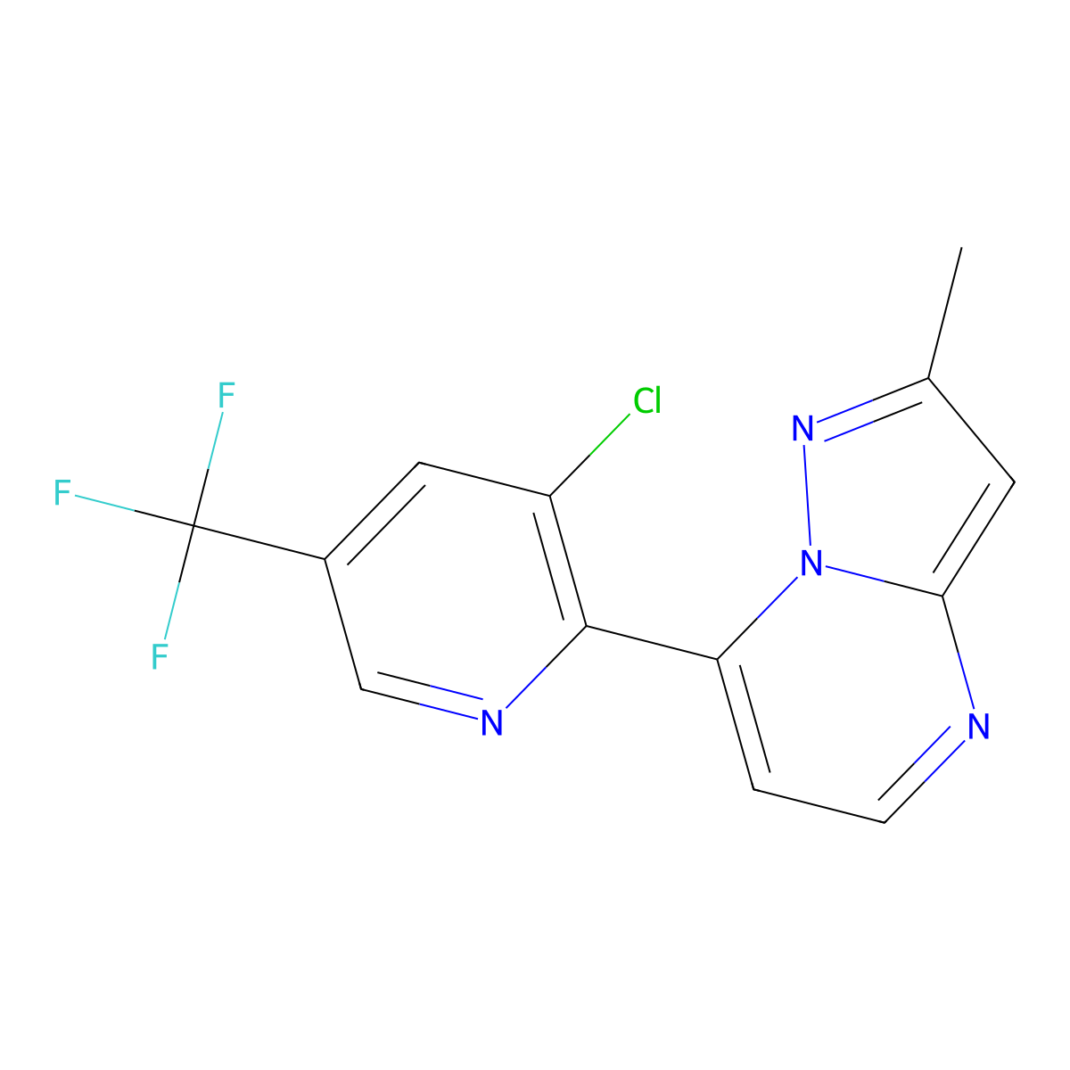 7-[3-Chloro-5-(trifluoromethyl)-2-pyridinyl]-2-methylpyrazolo[1,5-a]pyrimidine molecular structure, CAS 1092346-62-7