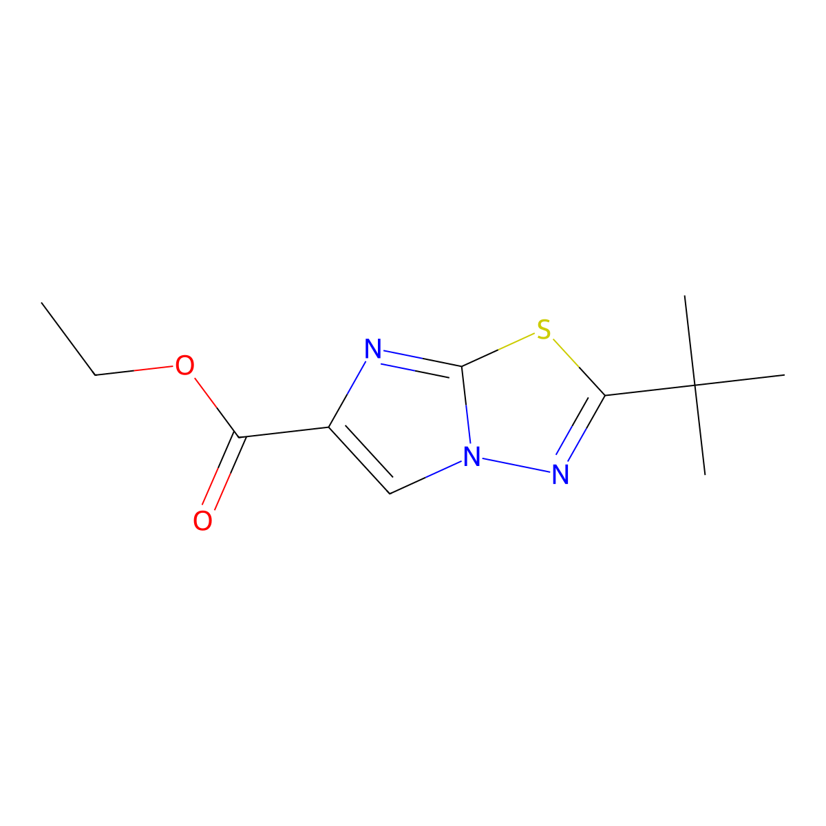 Ethyl 2-(tert-butyl)imidazo[2,1-b][1,3,4]thiadiazole-6-carboxylate molecular structure, CAS 1092346-67-2