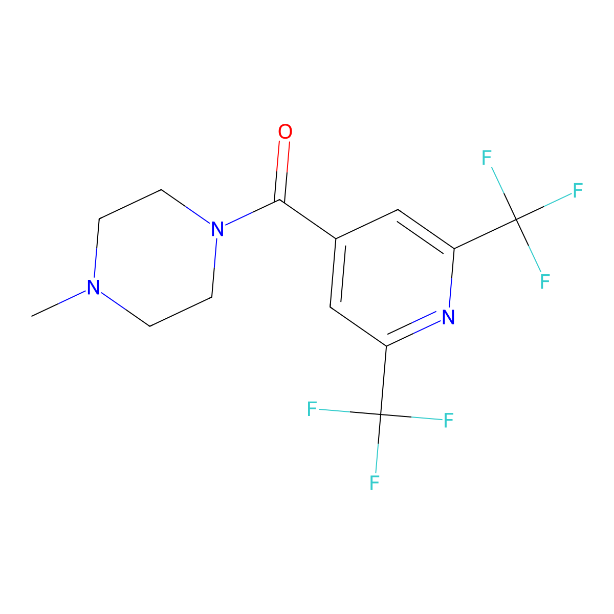 1-[2,6-Bis(trifluoromethyl)pyridine-4-carbonyl]-4-methylpiperazine molecular structure, CAS 1092346-70-7