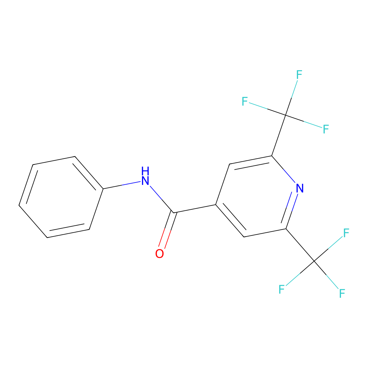 N-phenyl-2,6-bis(trifluoromethyl)pyridine-4-carboxamide molecular structure, CAS 1092346-76-3
