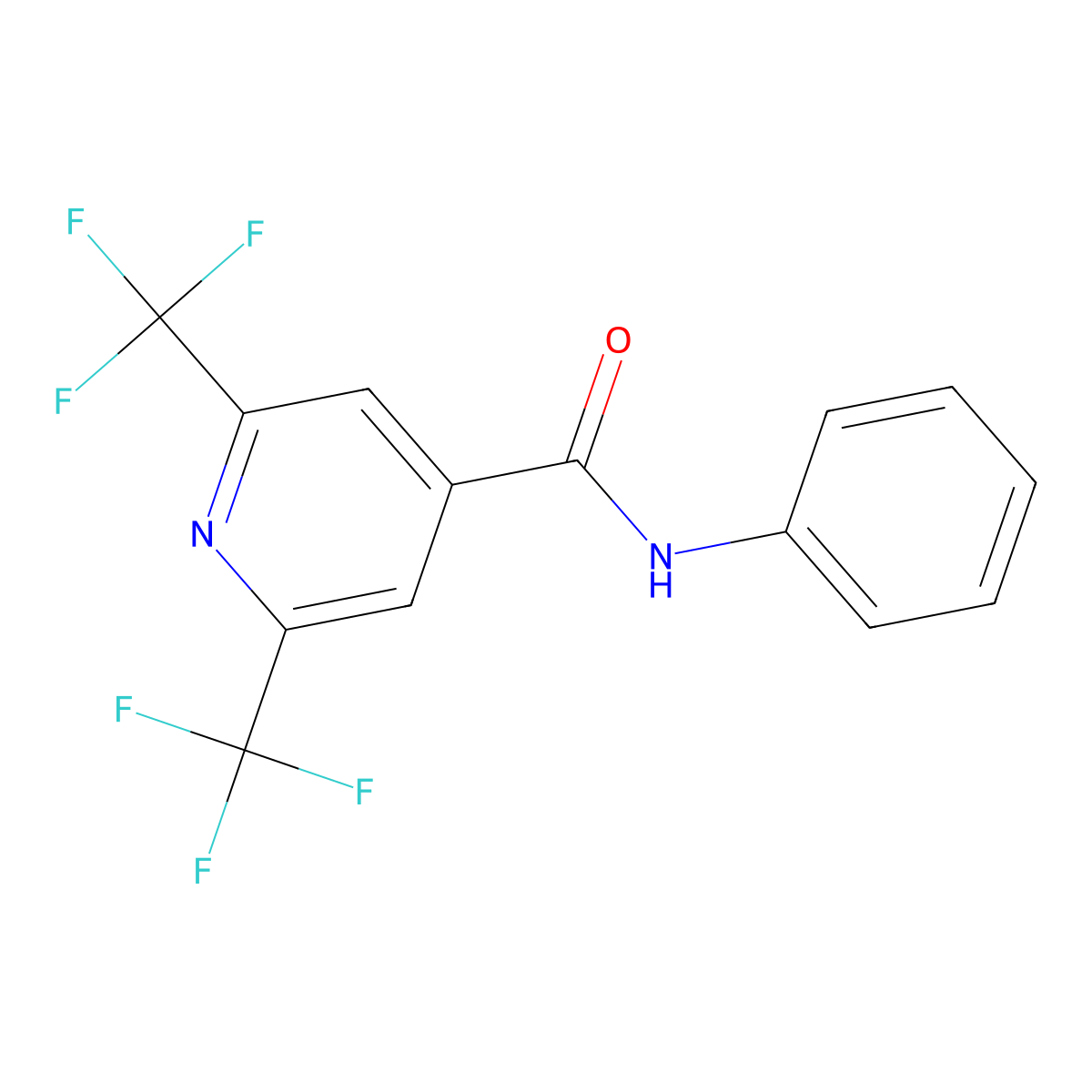 N-phenyl-2,6-bis(trifluoromethyl)pyridine-4-carboxamide molecular structure, CAS 1092346-76-3