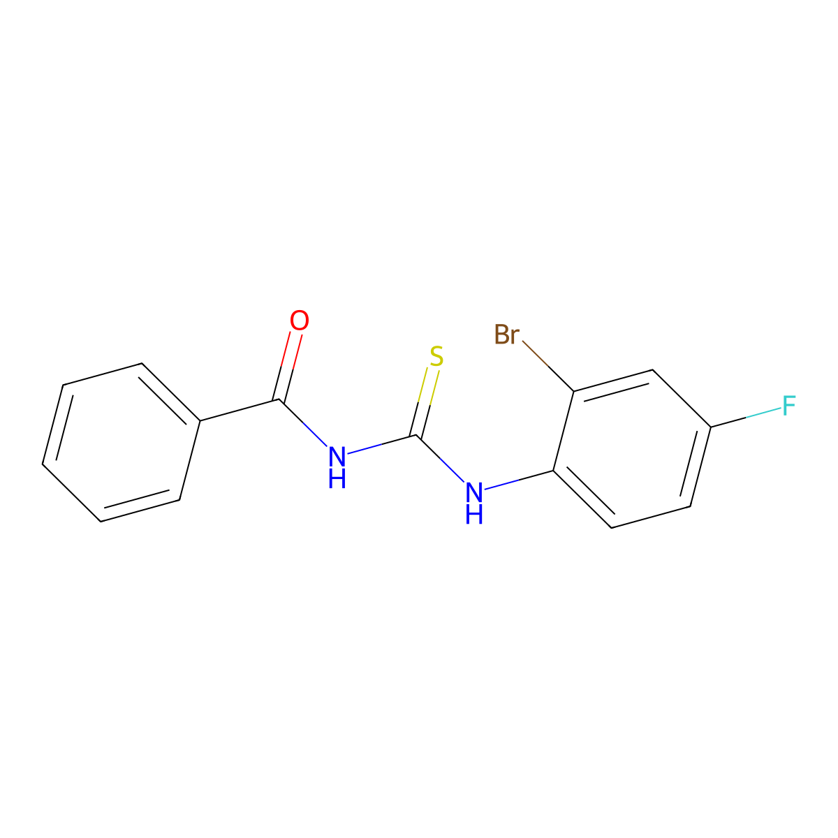 1-Benzoyl-3-(2-bromo-4-fluorophenyl)thiourea molecular structure, CAS 1092346-80-9