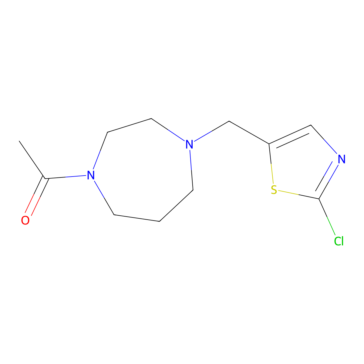 1-{4-[(2-Chloro-1,3-thiazol-5-yl)methyl]-1,4-diazepan-1-yl}-1-ethanone molecular structure, CAS 1092346-82-1