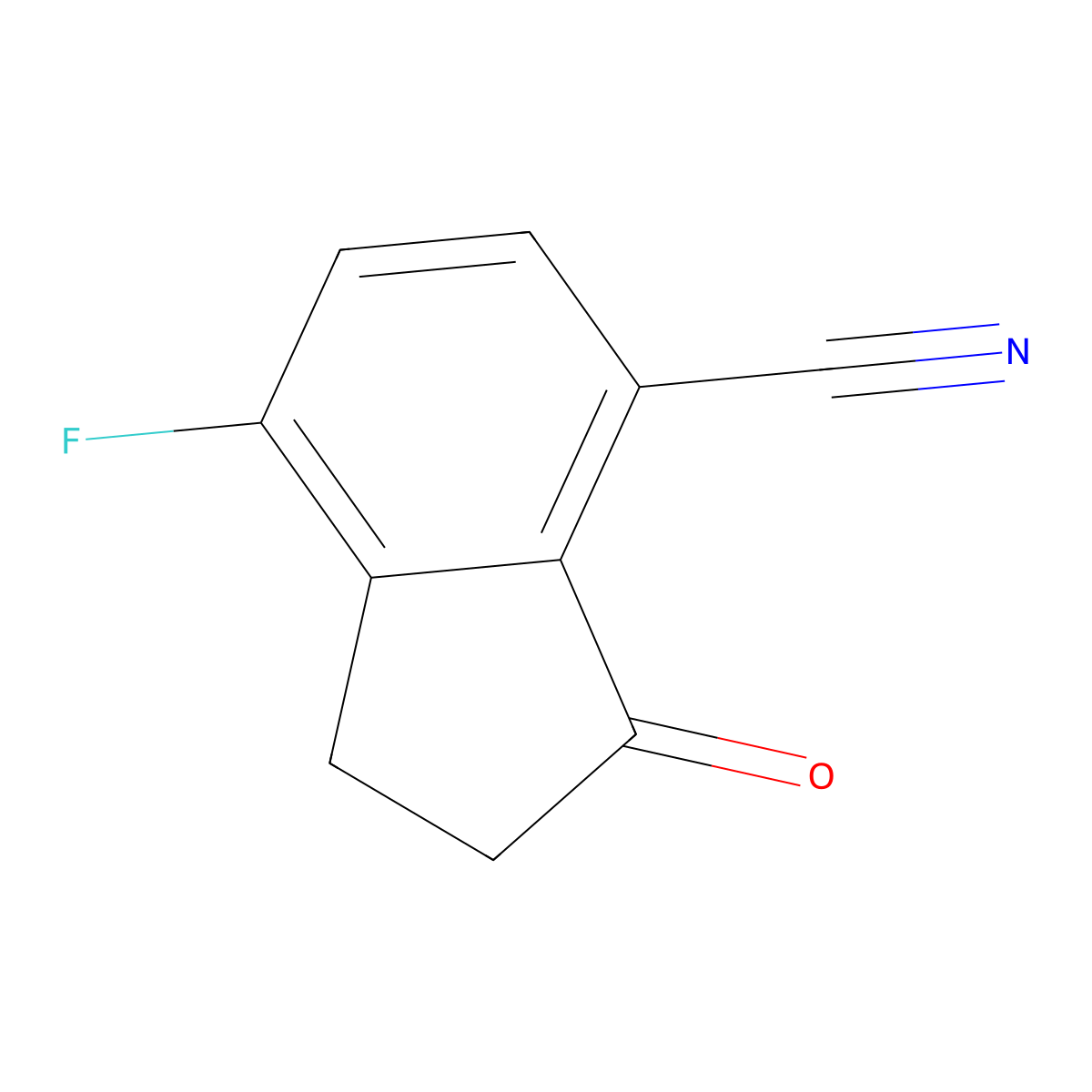 7-Fluoro-3-oxo-2,3-dihydro-1H-indene-4-carbonitrile molecular structure, CAS 1092347-34-6