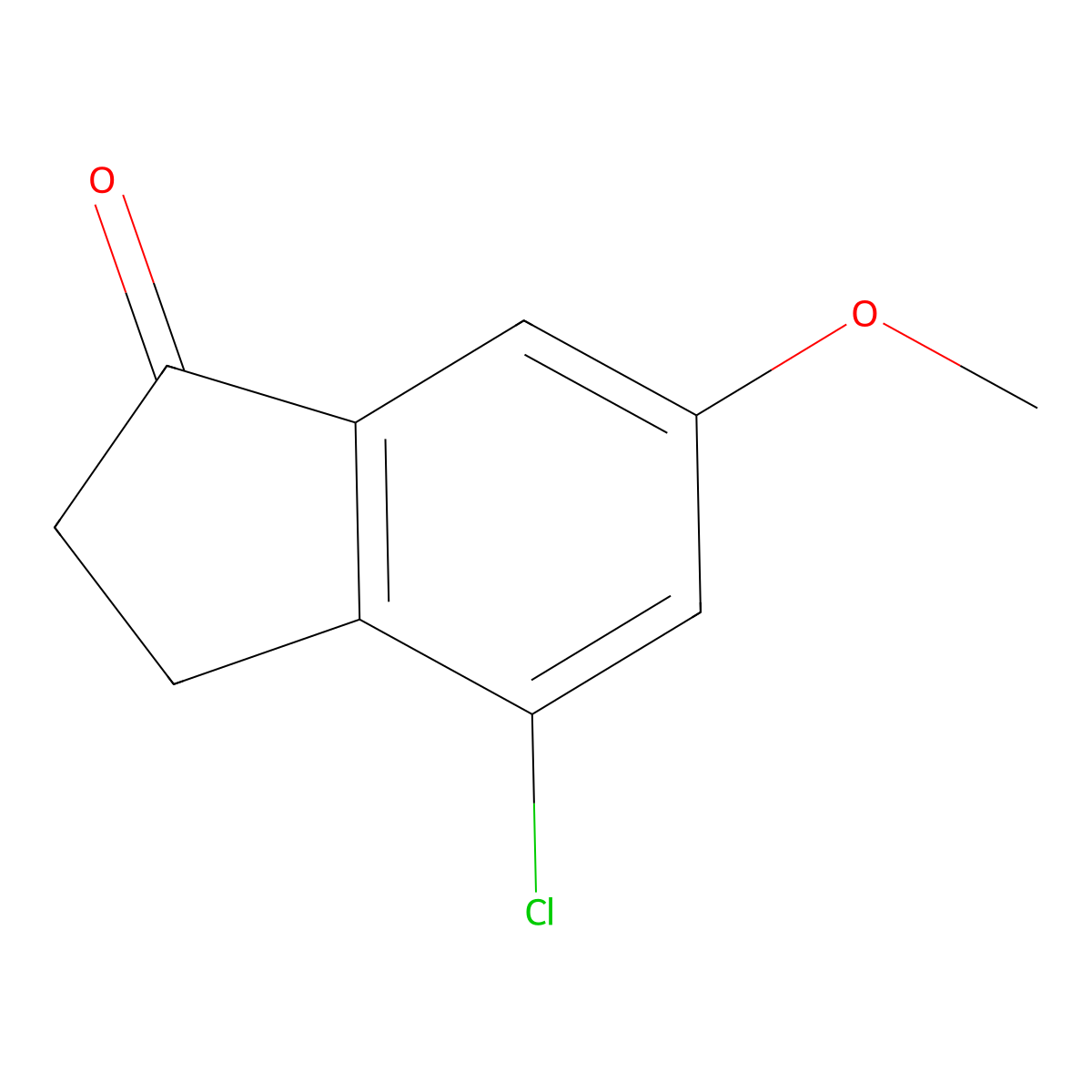 4-Chloro-6-methoxy-2,3-dihydro-1H-inden-1-one molecular structure, CAS 1092347-56-2