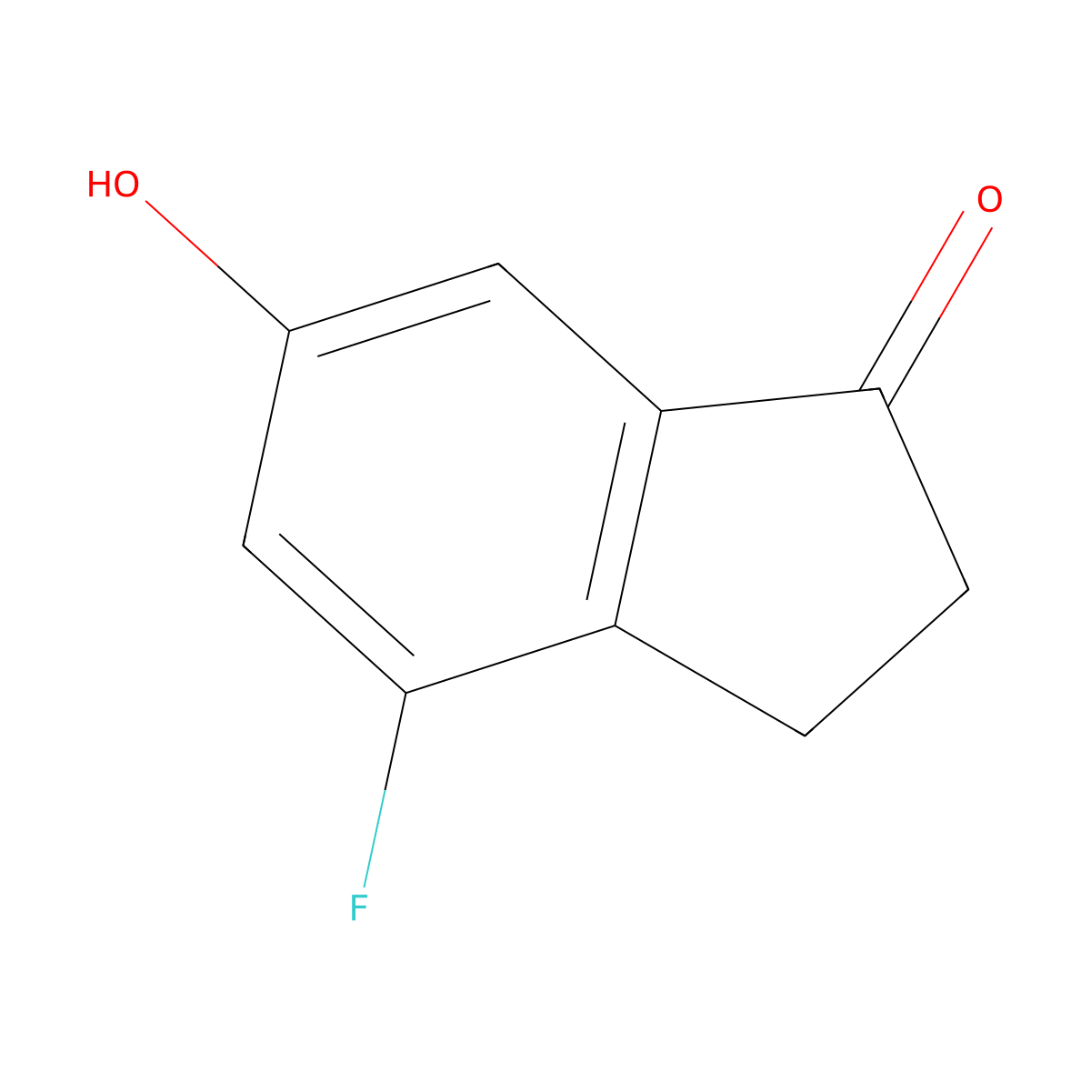 4-Fluoro-6-hydroxy-2,3-dihydro-1H-inden-1-one molecular structure, CAS 1092347-58-4
