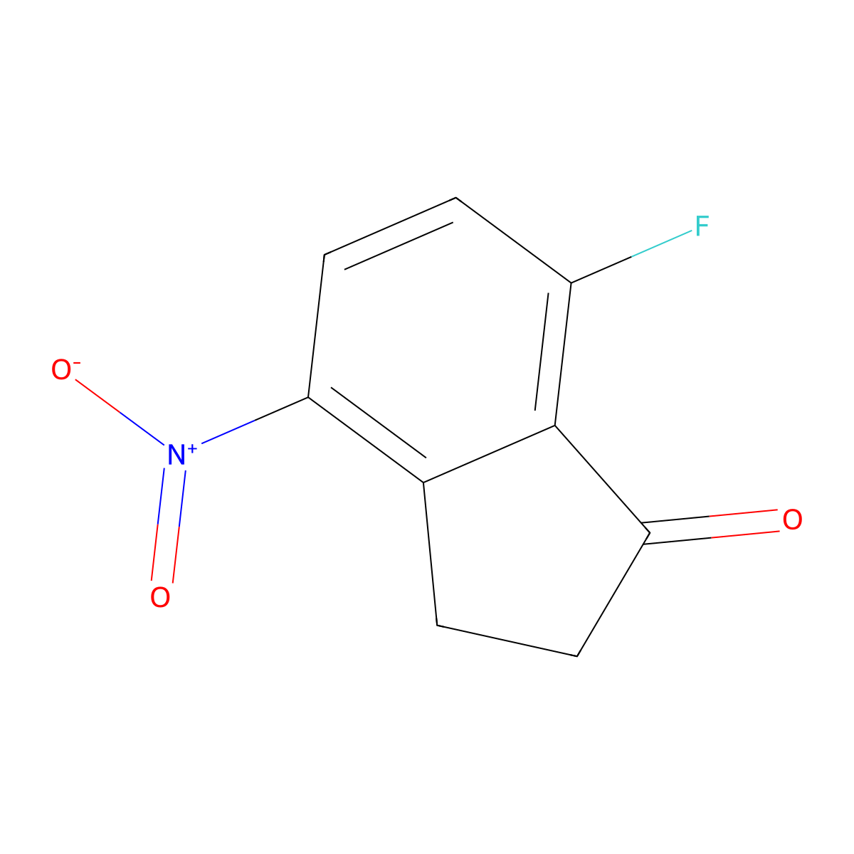 7-fluoro-4-nitro-2,3-dihydro-1H-inden-1-one molecular structure, CAS 1092347-71-1