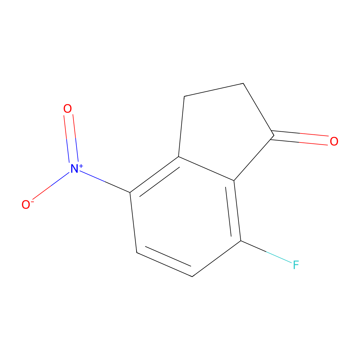 7-fluoro-4-nitro-2,3-dihydro-1H-inden-1-one molecular structure, CAS 1092347-71-1