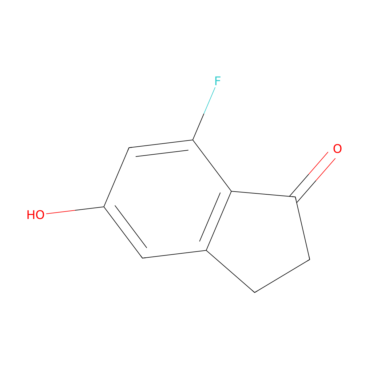 7-Fluoro-5-hydroxy-2,3-dihydro-1H-inden-1-one molecular structure, CAS 1092347-76-6