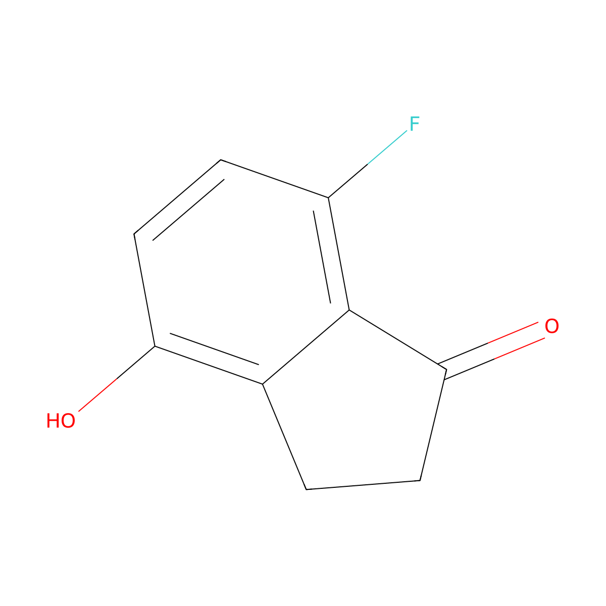 7-fluoro-4-hydroxy-2,3-dihydro-1H-inden-1-one molecular structure, CAS 1092347-77-7