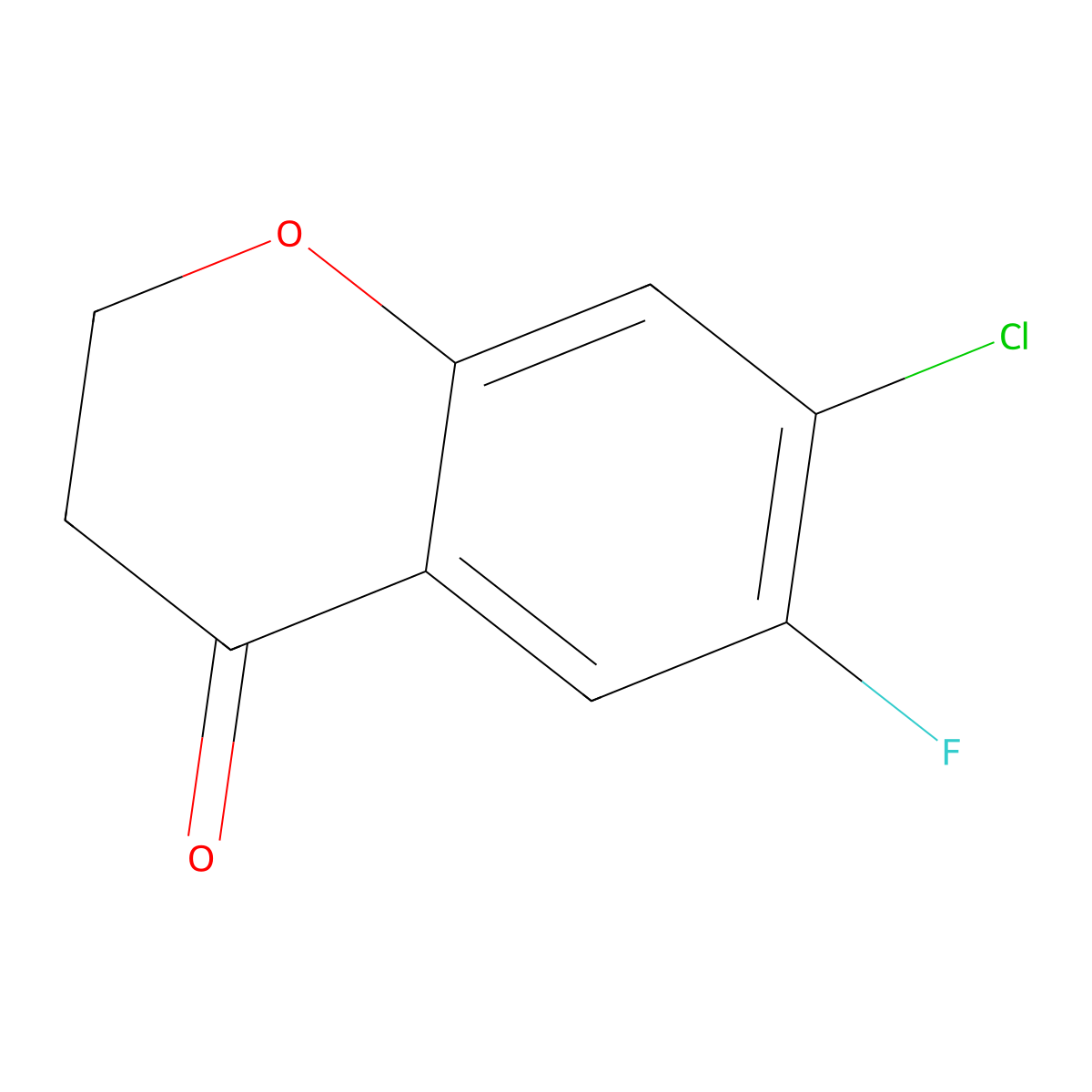 7-Chloro-6-fluorochroman-4-one molecular structure, CAS 1092349-37-5