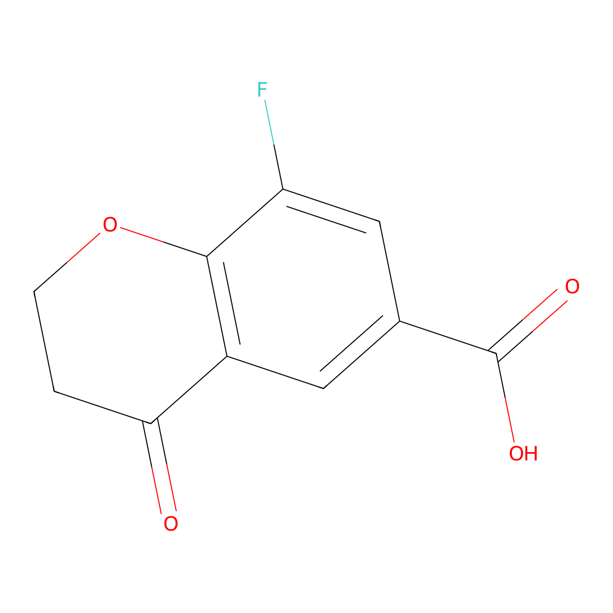 8-Fluoro-3,4-dihydro-4-oxo-2H-1-benzopyran-6-carboxylic acid molecular structure, CAS 1092349-48-8