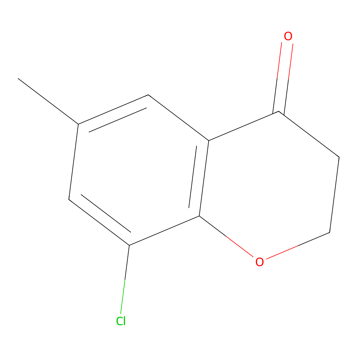 8-chloro-6-methyl-3,4-dihydro-2H-1-benzopyran-4-one molecular structure, CAS 1092349-58-0