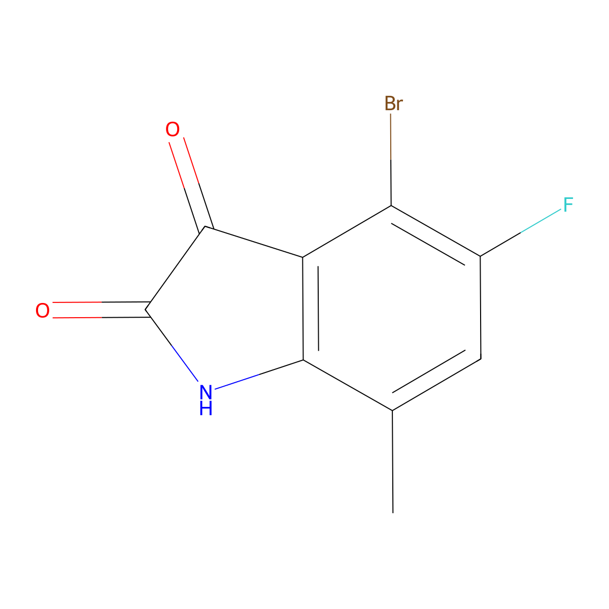 4-Bromo-5-fluoro-7-methylindoline-2,3-dione molecular structure, CAS 1092350-06-5