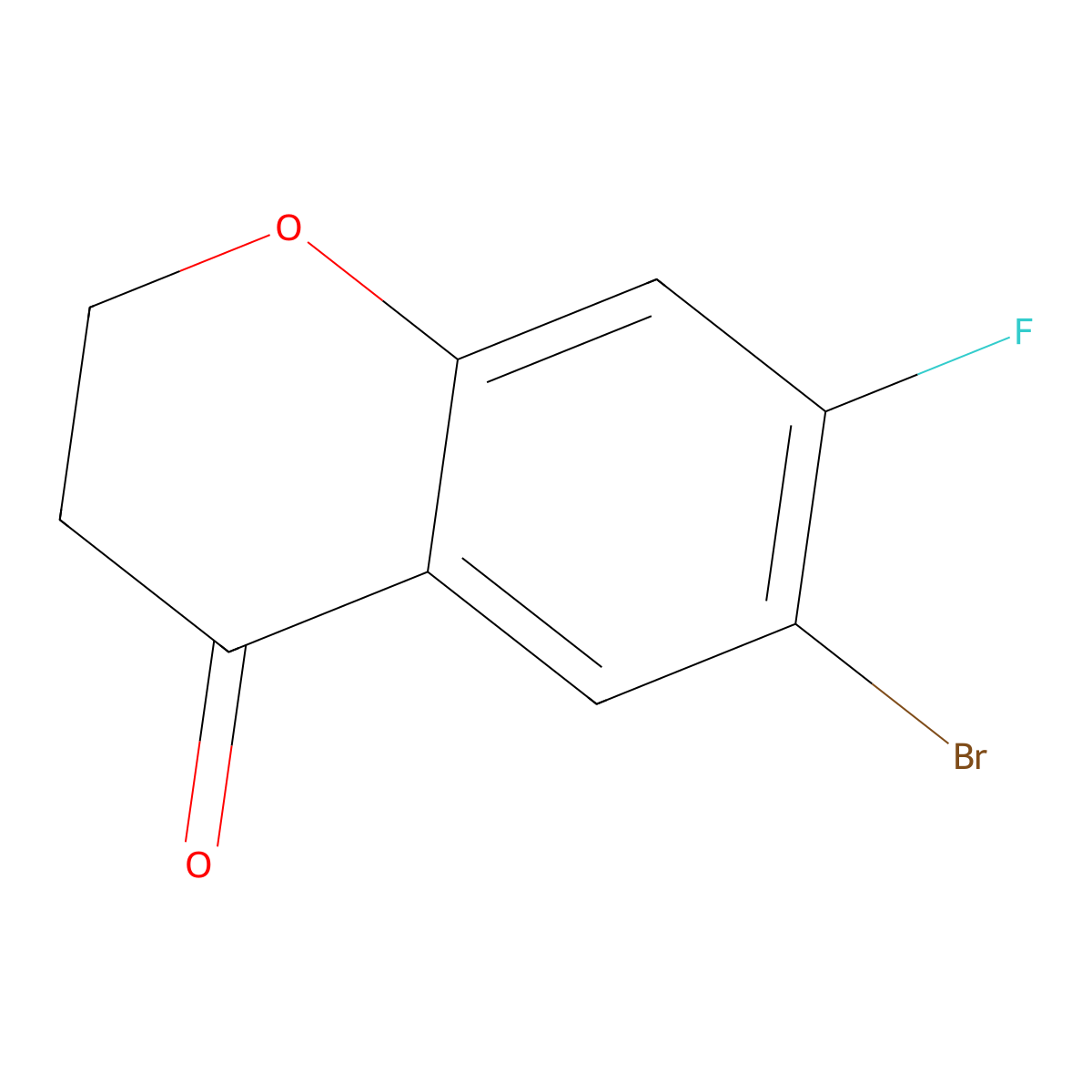 6-Bromo-7-fluorochroman-4-one molecular structure, CAS 1092350-30-5