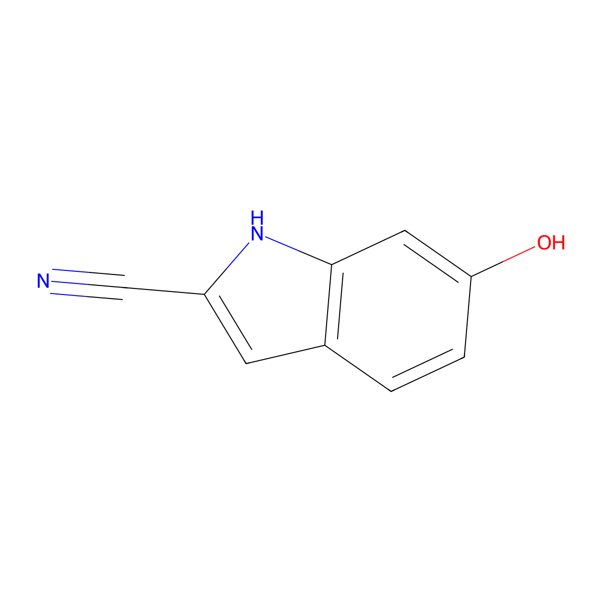 6-Hydroxy-1H-indole-2-carbonitrile molecular structure, CAS 1092350-96-3