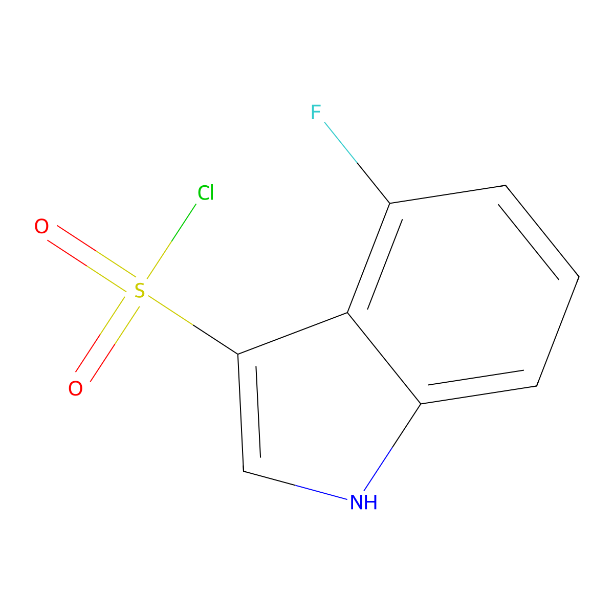4-fluoro-1H-indole-3-sulfonyl chloride molecular structure, CAS 1092351-41-1
