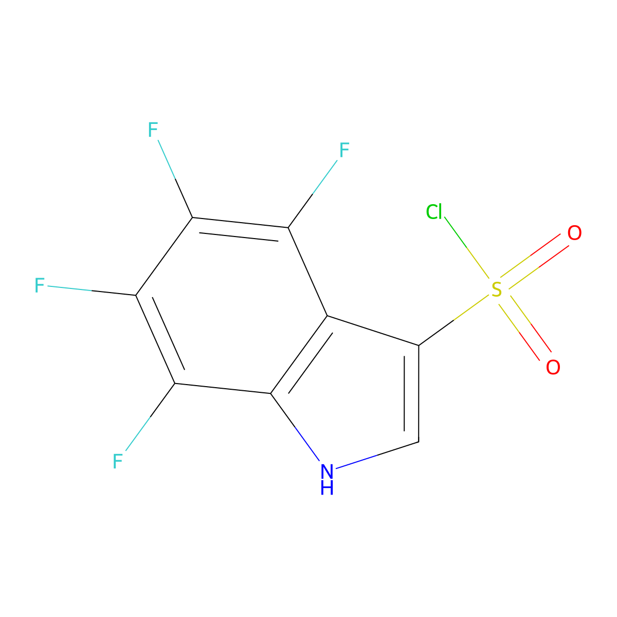 4,5,6,7-tetrafluoro-1H-indole-3-sulfonyl chloride molecular structure, CAS 1092351-43-3
