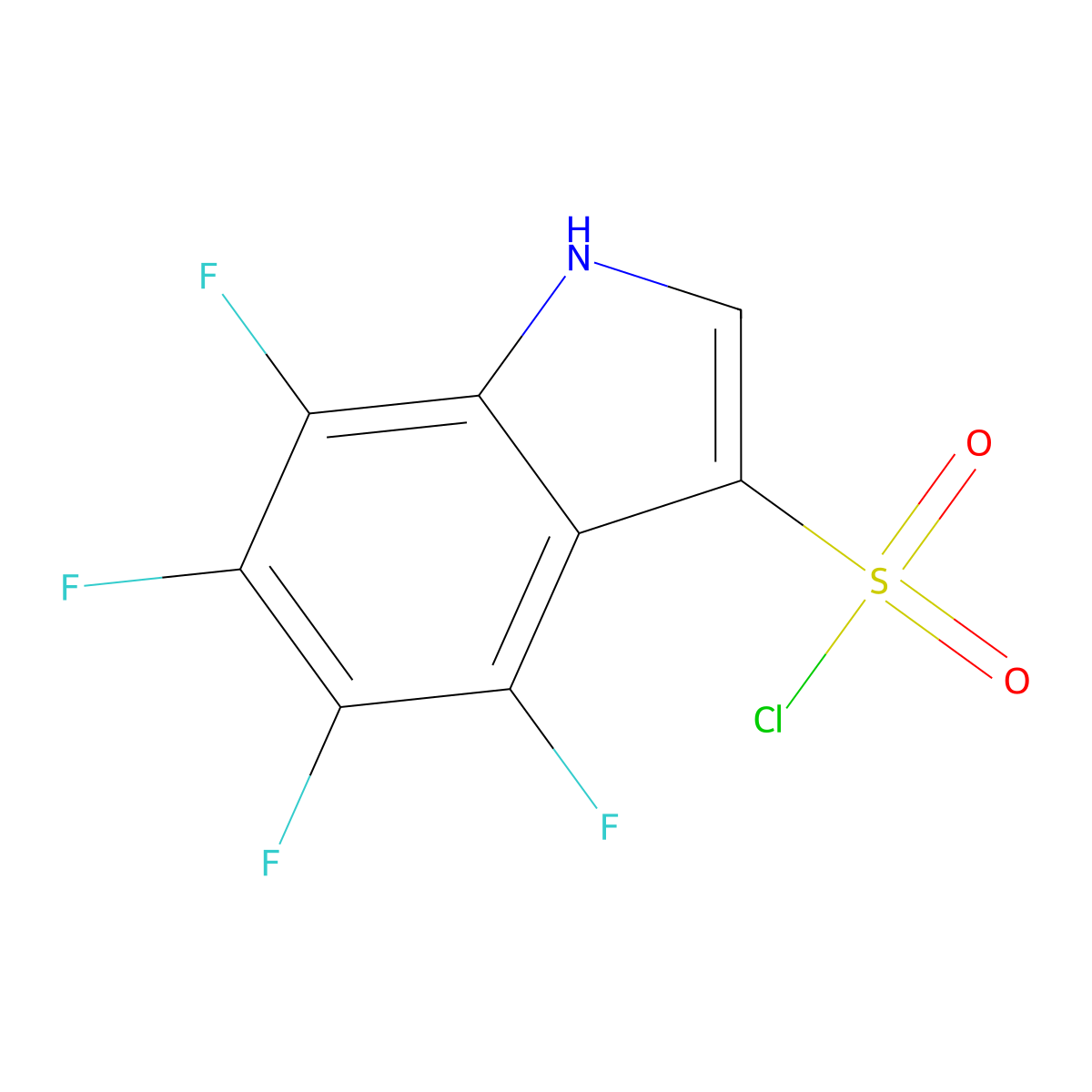 4,5,6,7-tetrafluoro-1H-indole-3-sulfonyl chloride molecular structure, CAS 1092351-43-3