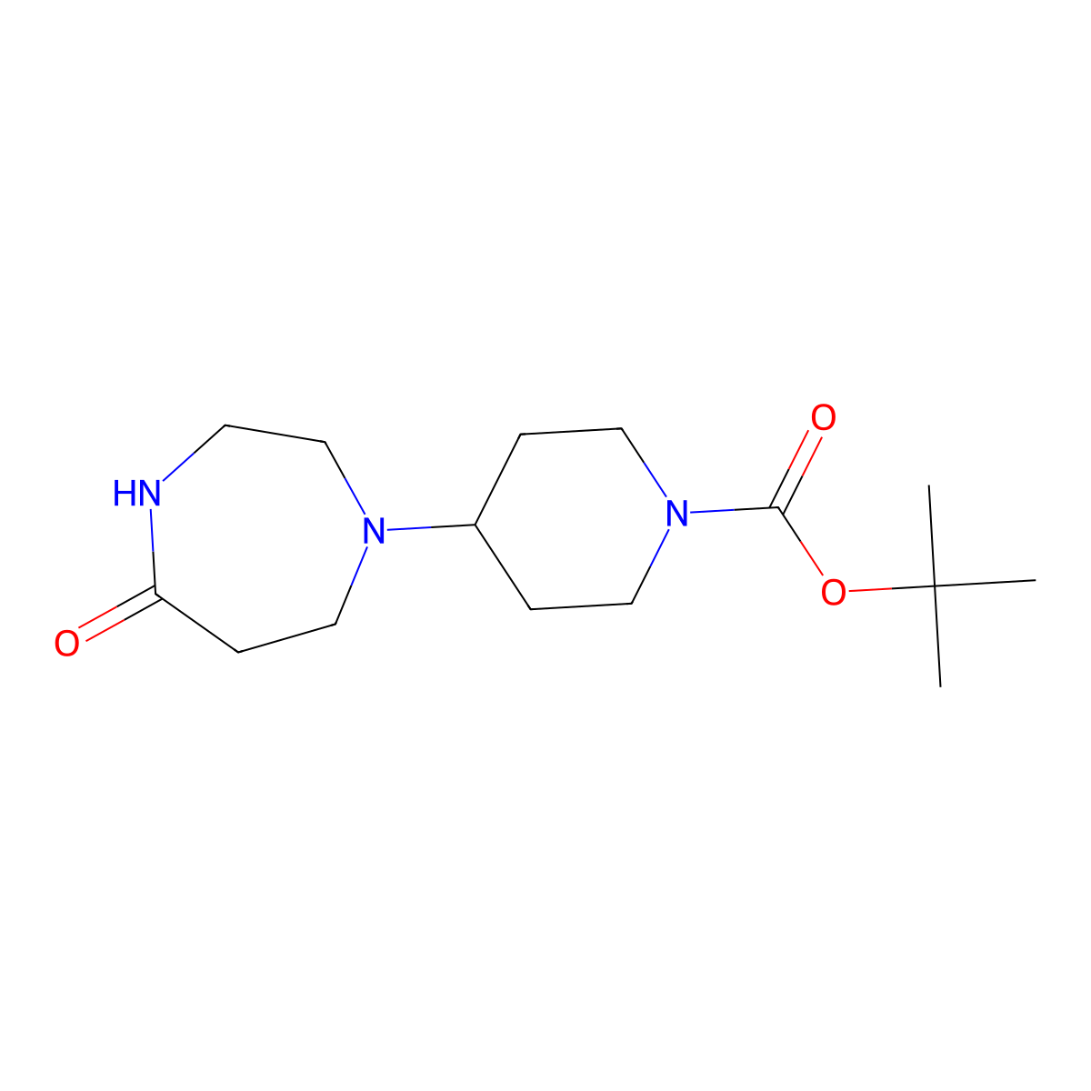 Tert-butyl 4-(5-oxo-1,4-diazepan-1-yl)piperidine-1-carboxylate molecular structure, CAS 1092351-45-5