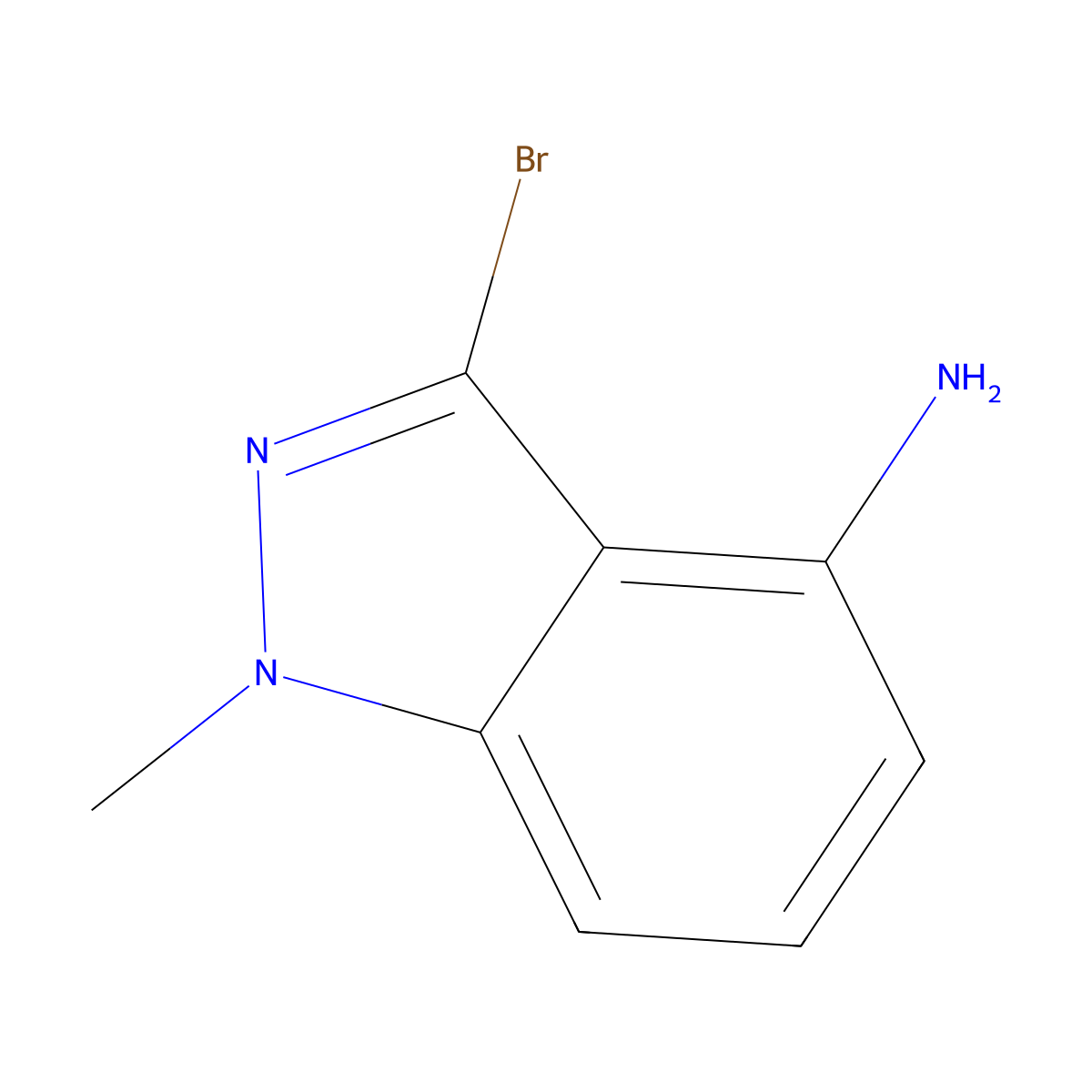 3-Bromo-1-methyl-1H-indazol-4-amine molecular structure, CAS 1092351-47-7