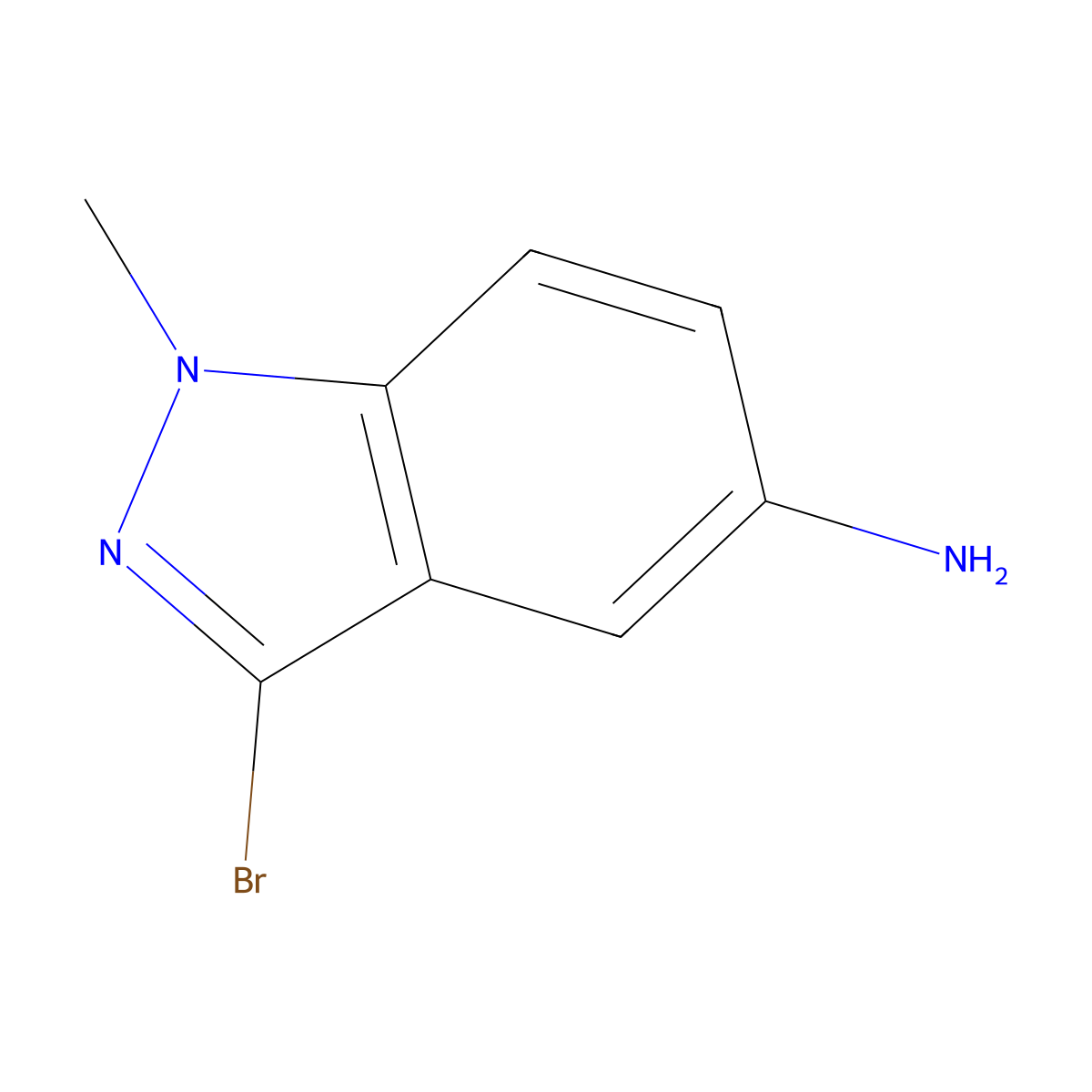 3-Bromo-1-methyl-1H-indazol-5-amine molecular structure, CAS 1092351-49-9