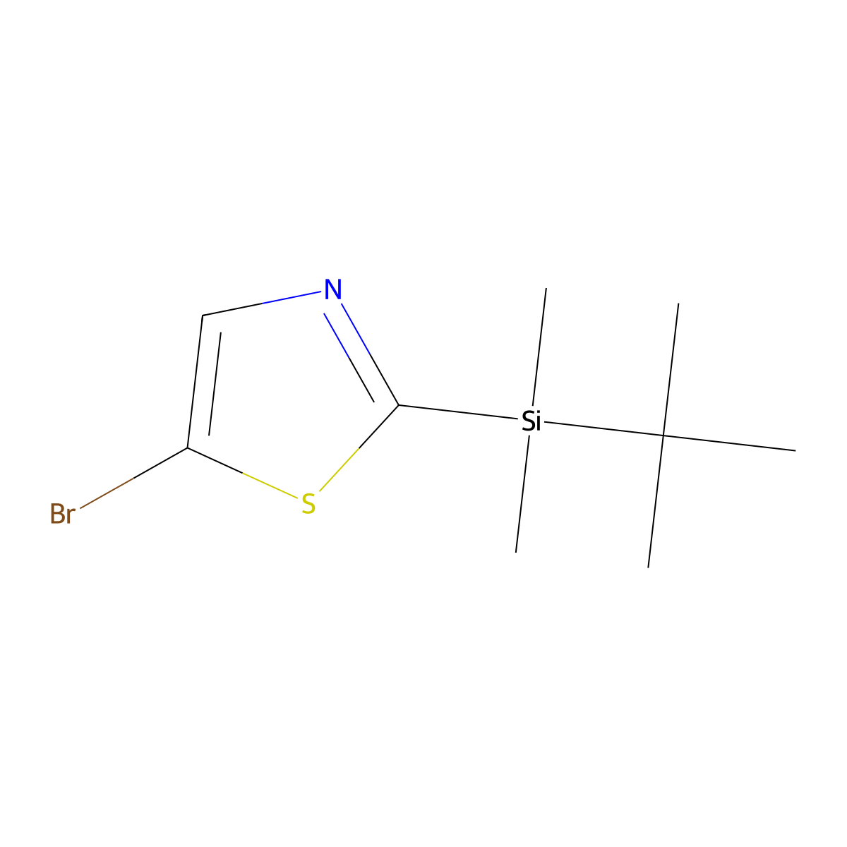 5-Bromo-2-(tert-butyldimethylsilyl)thiazole molecular structure, CAS 1092351-70-6