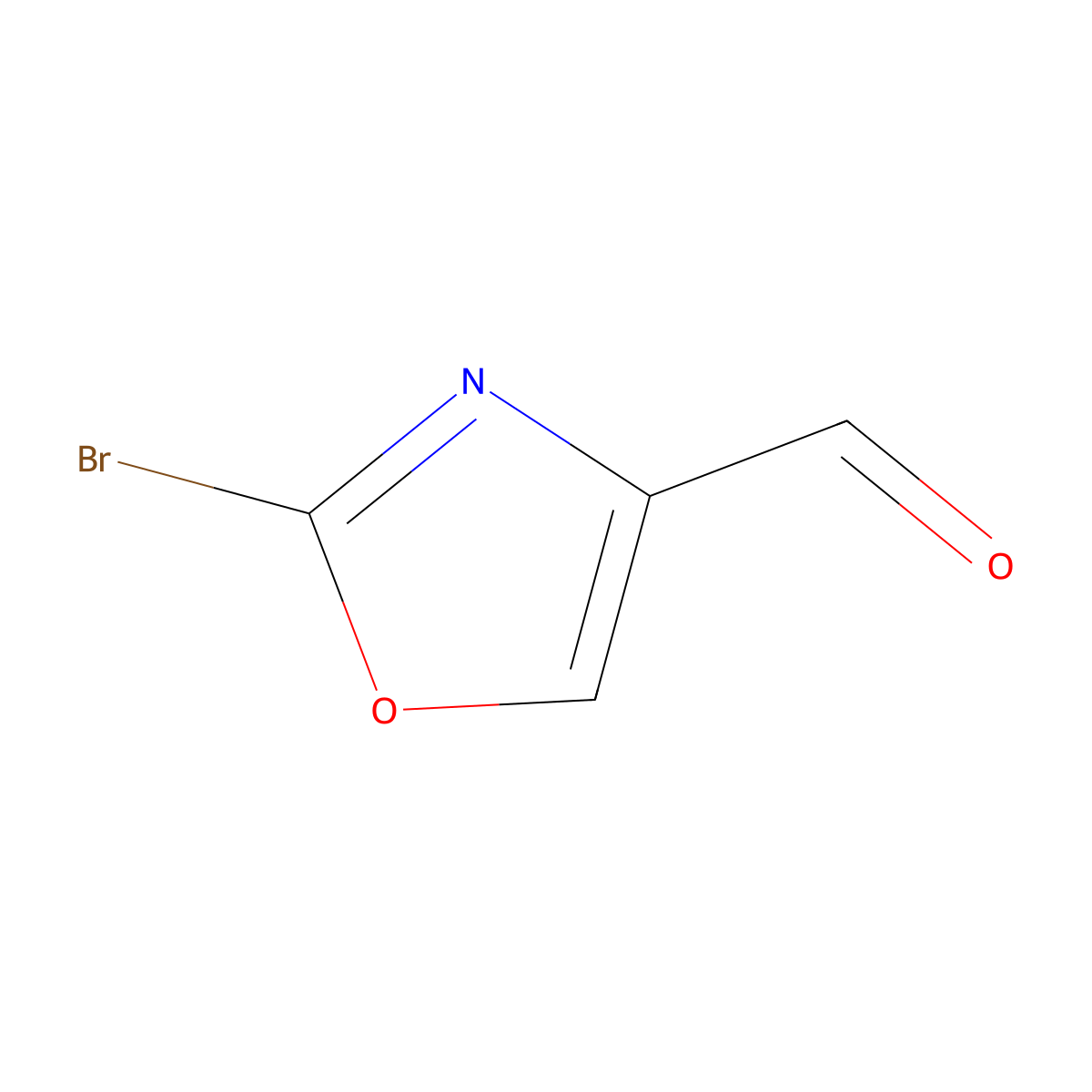 2-Bromo-1,3-oxazole-4-carbaldehyde molecular structure, CAS 1092351-90-0