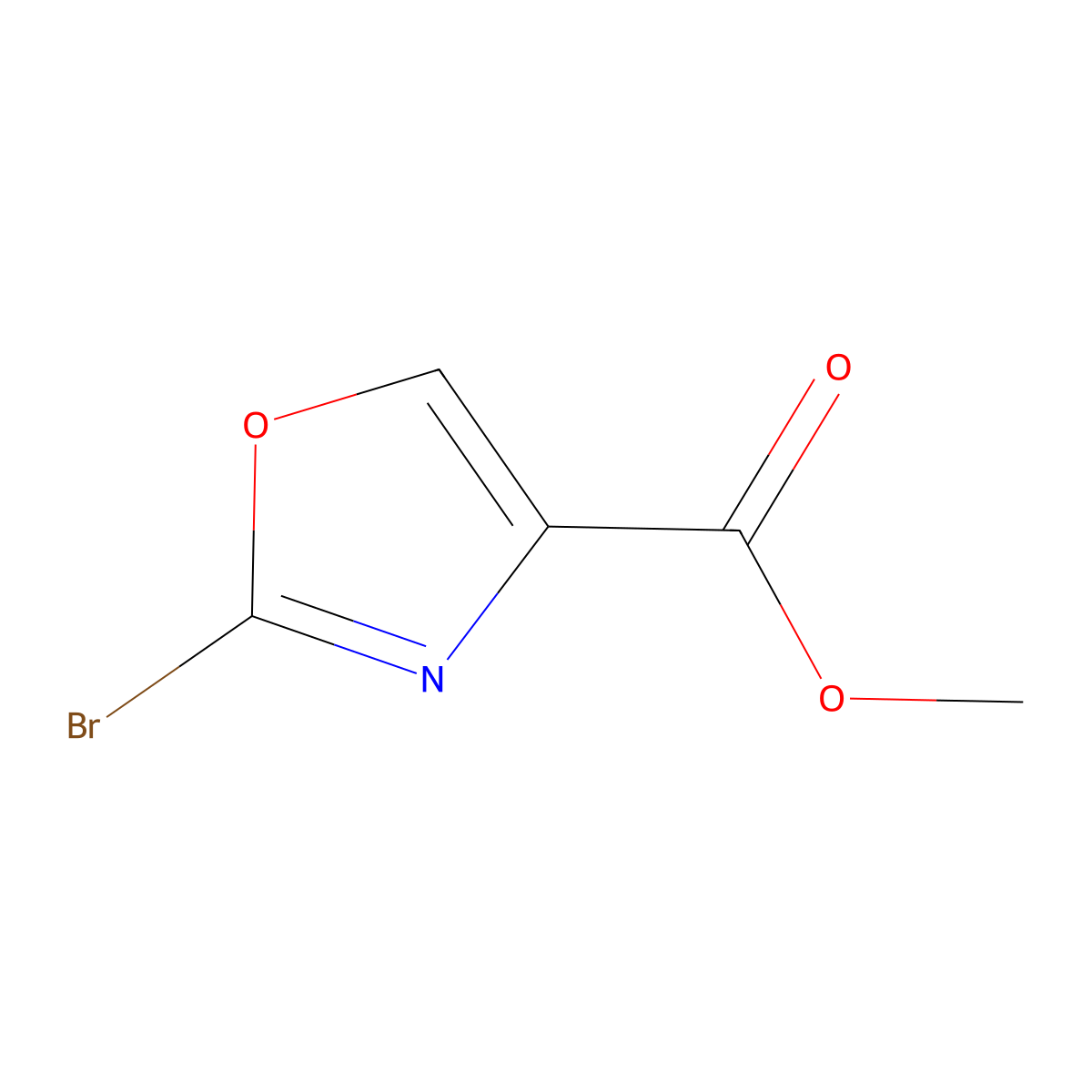 Methyl 2-bromo-4-oxazolecarboxylate molecular structure, CAS 1092351-94-4